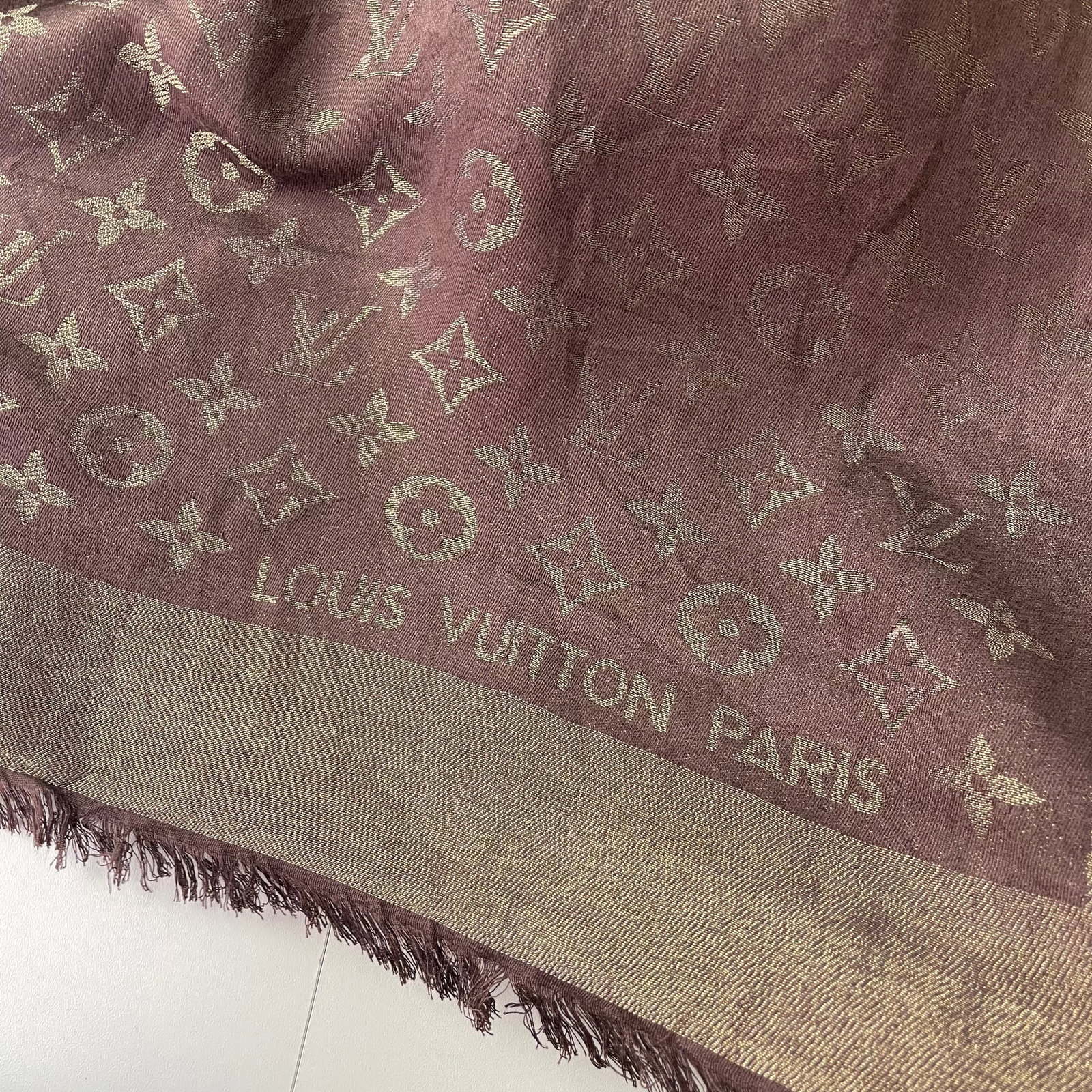 Louis Vuitton Pink Monogram Silk Wool Scarf - 5