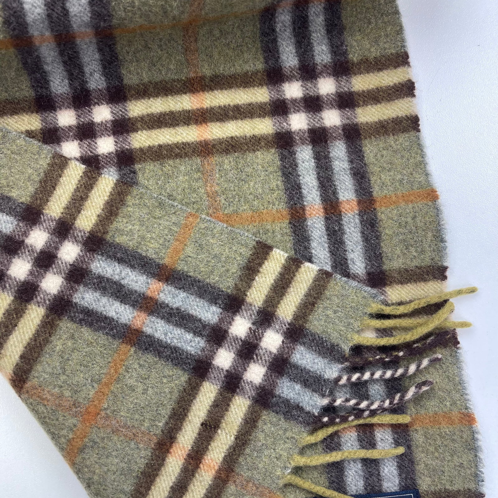 Burberry Green Plaid 100% Wool Scarf - 5