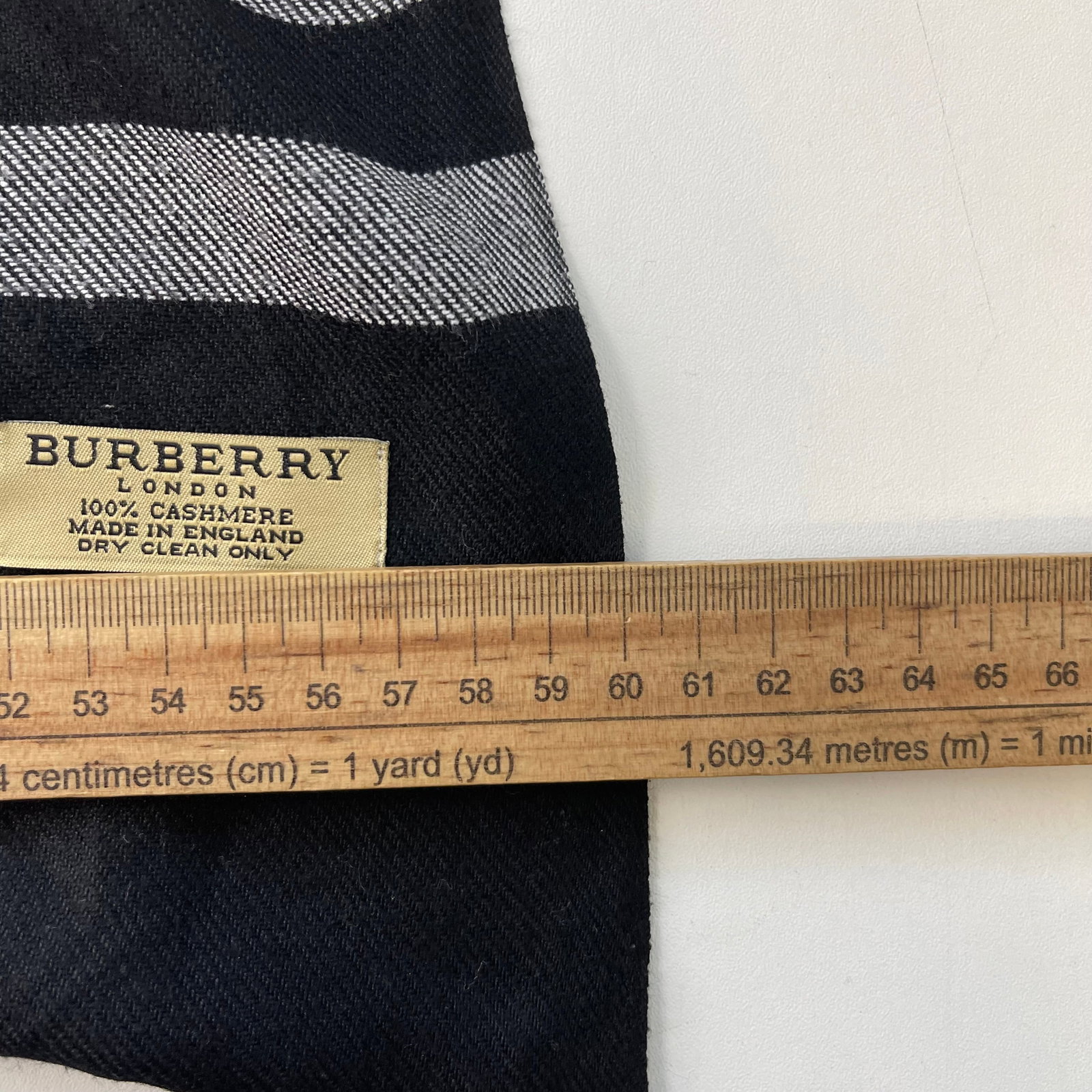 Burberry Black Plaid 100% Cashmere Scarf - 7