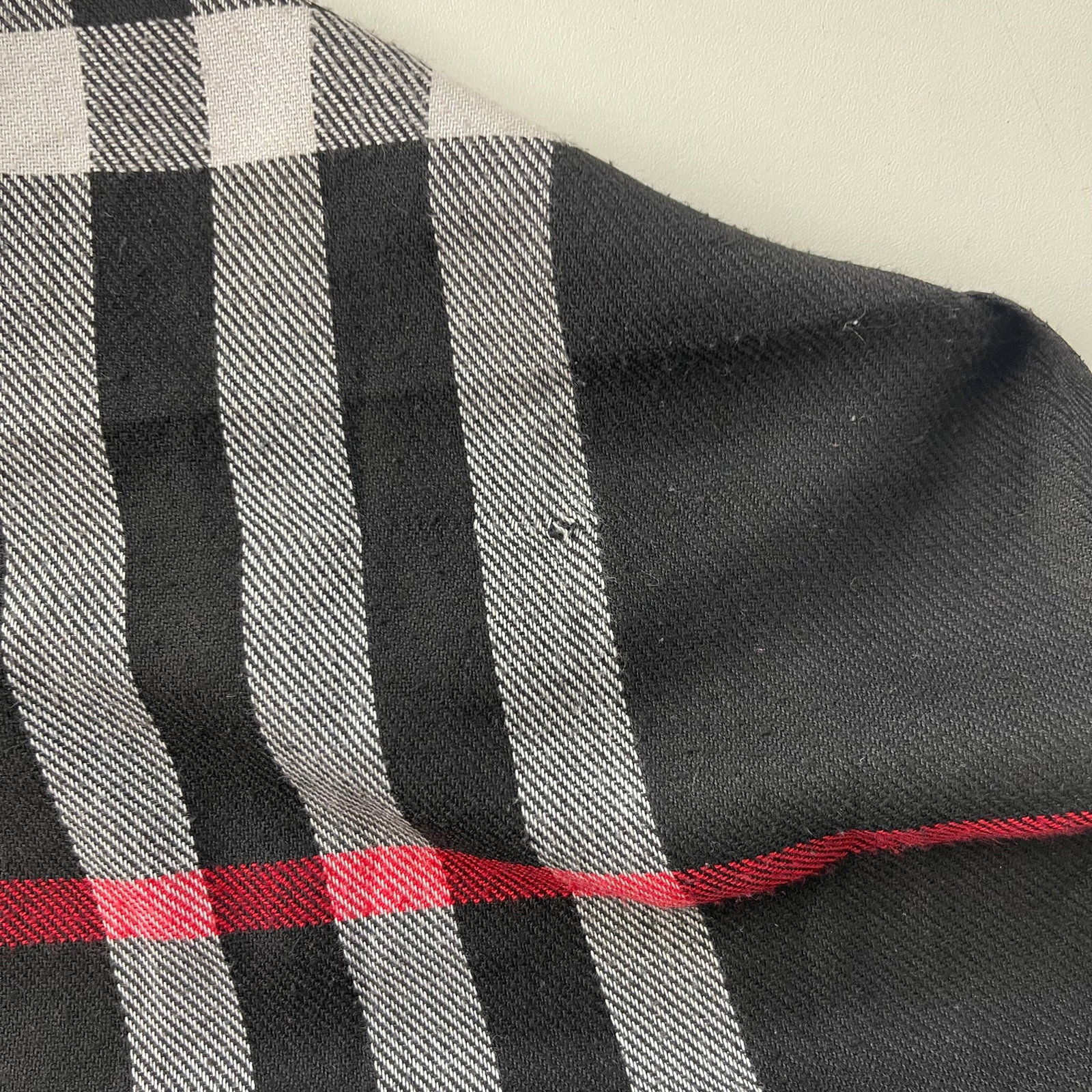 Burberry Black Plaid 100% Cashmere Scarf - 8