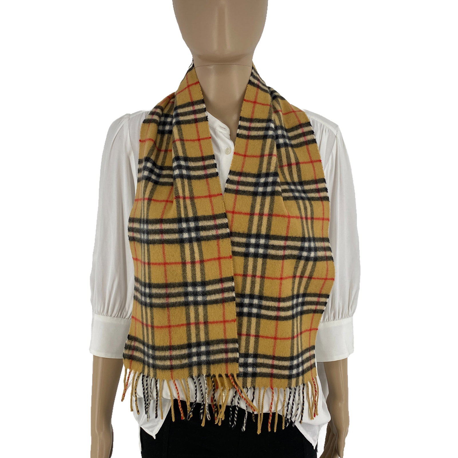 Burberry Children Brown Plaid 100% Cashmere Scarf (1 of 12)