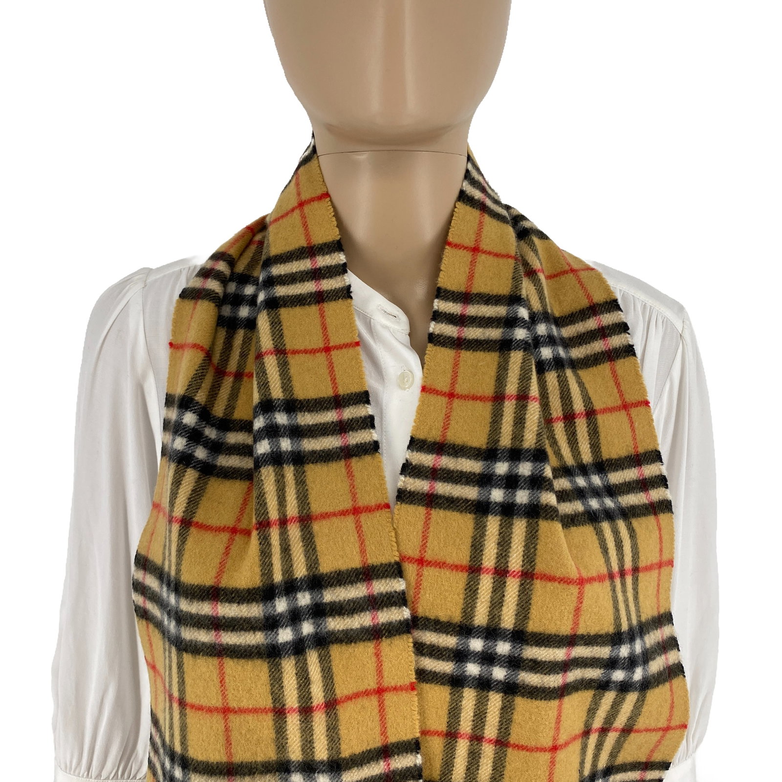 Burberry Children Brown Plaid 100% Cashmere Scarf - 2