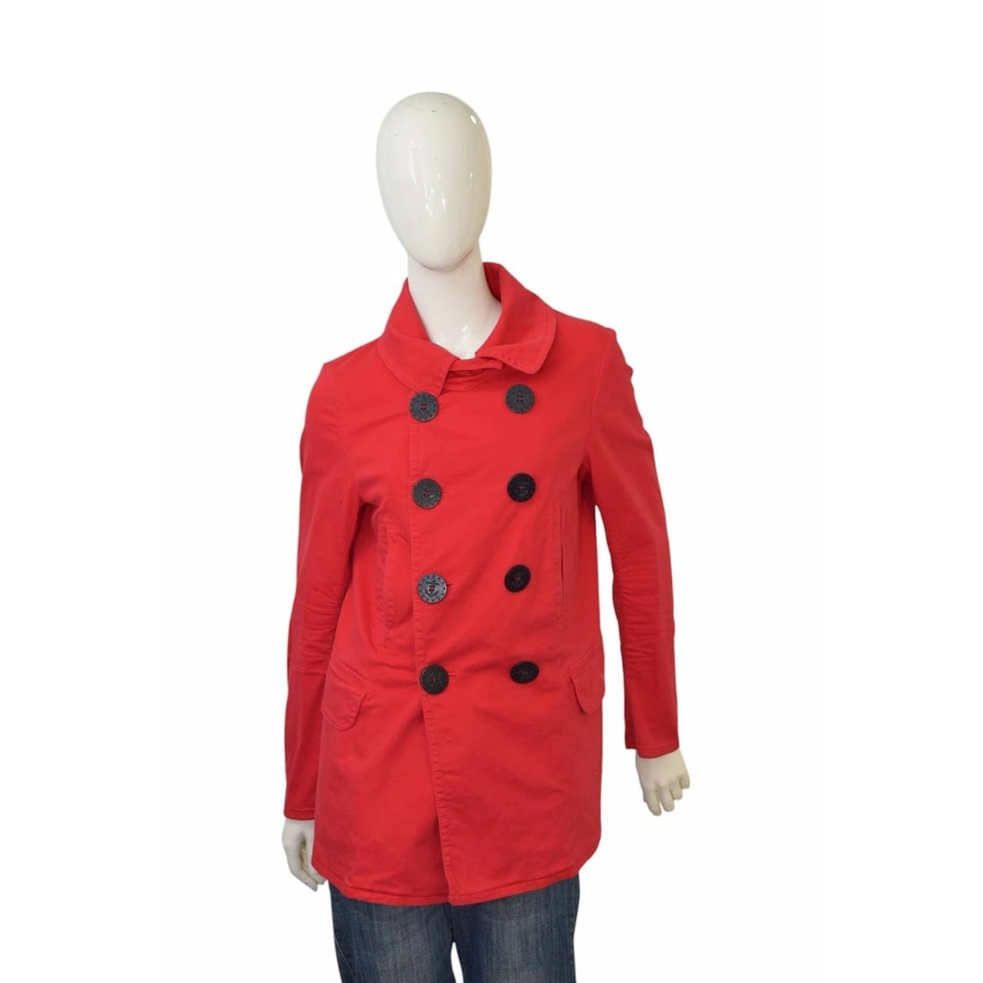 Dsquared2 D2 Red Cotton Double Breasted Black Button Jacket size 40: Title: Dsquared2 D2 Red Cotton Double Breasted Black Button Jacket size 40 Description:Dsquared2 D2 Red Cotton Double Breasted Black Button Jacket size 40 This jacket from Dsquared2 serves up all the