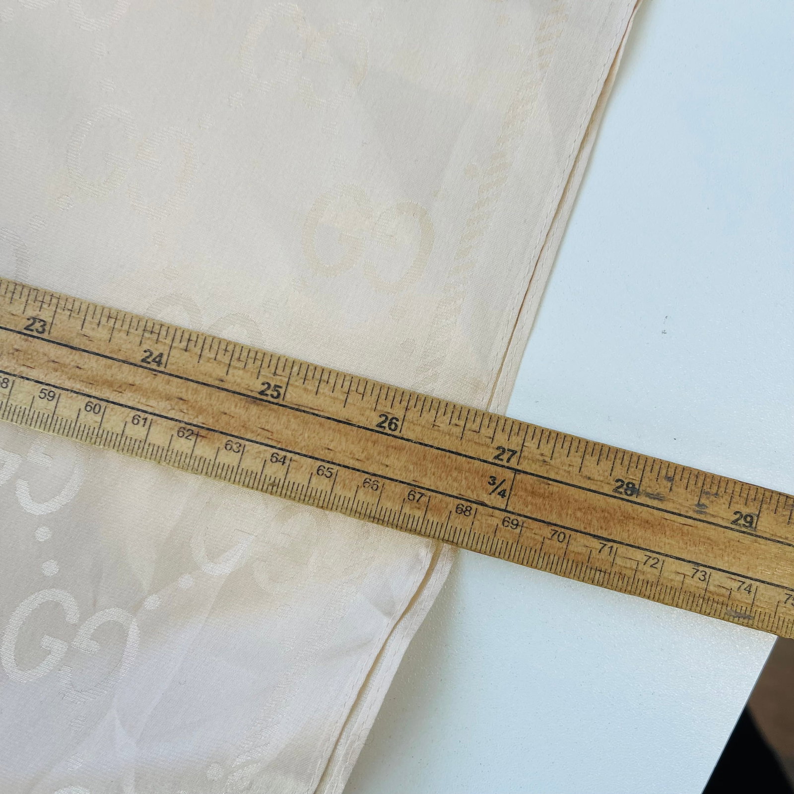 Gucci Beige Logo Silk Scarf - 7