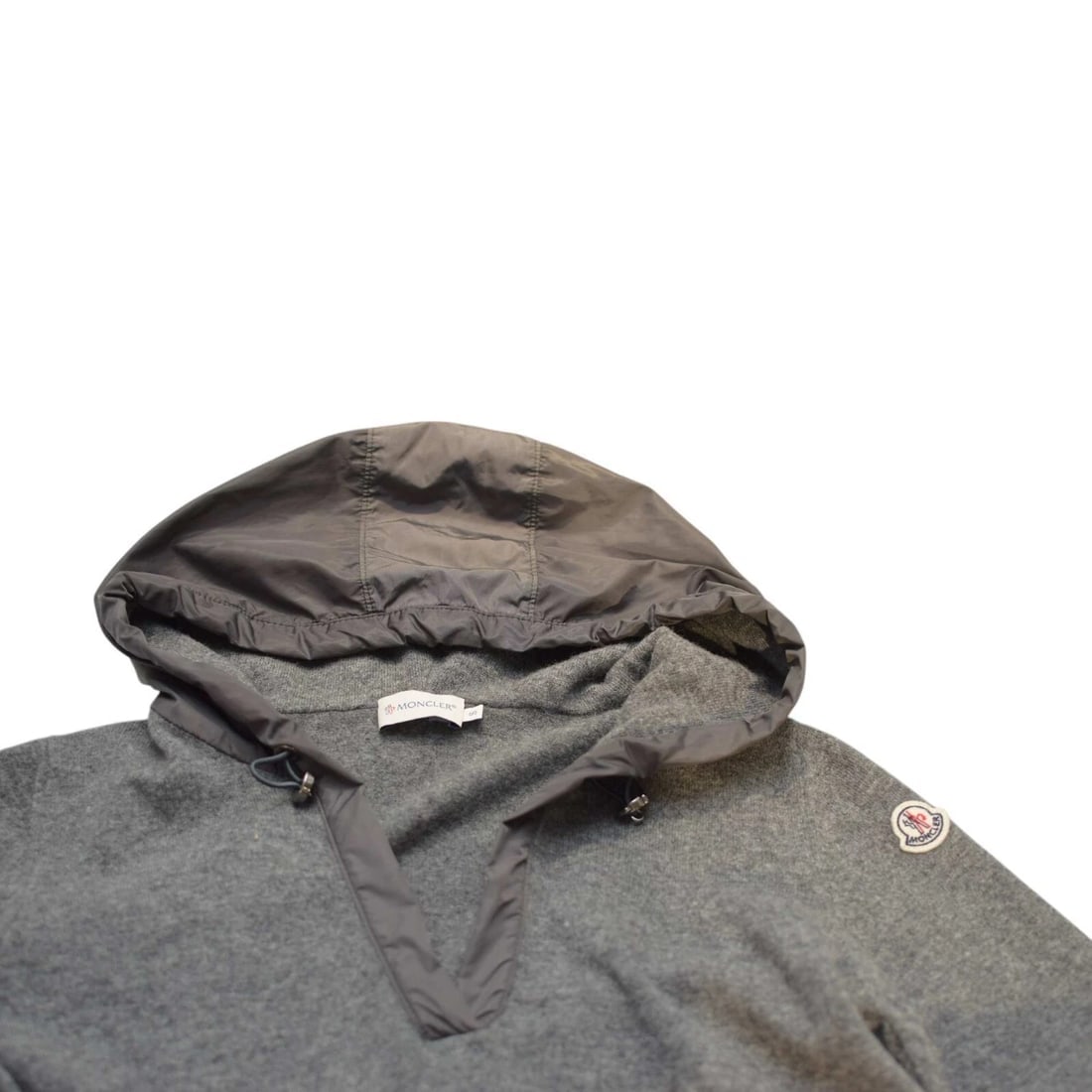 MONCLER Gray Virgin Wool Knit Long Sleeve Hooded top size S - 7