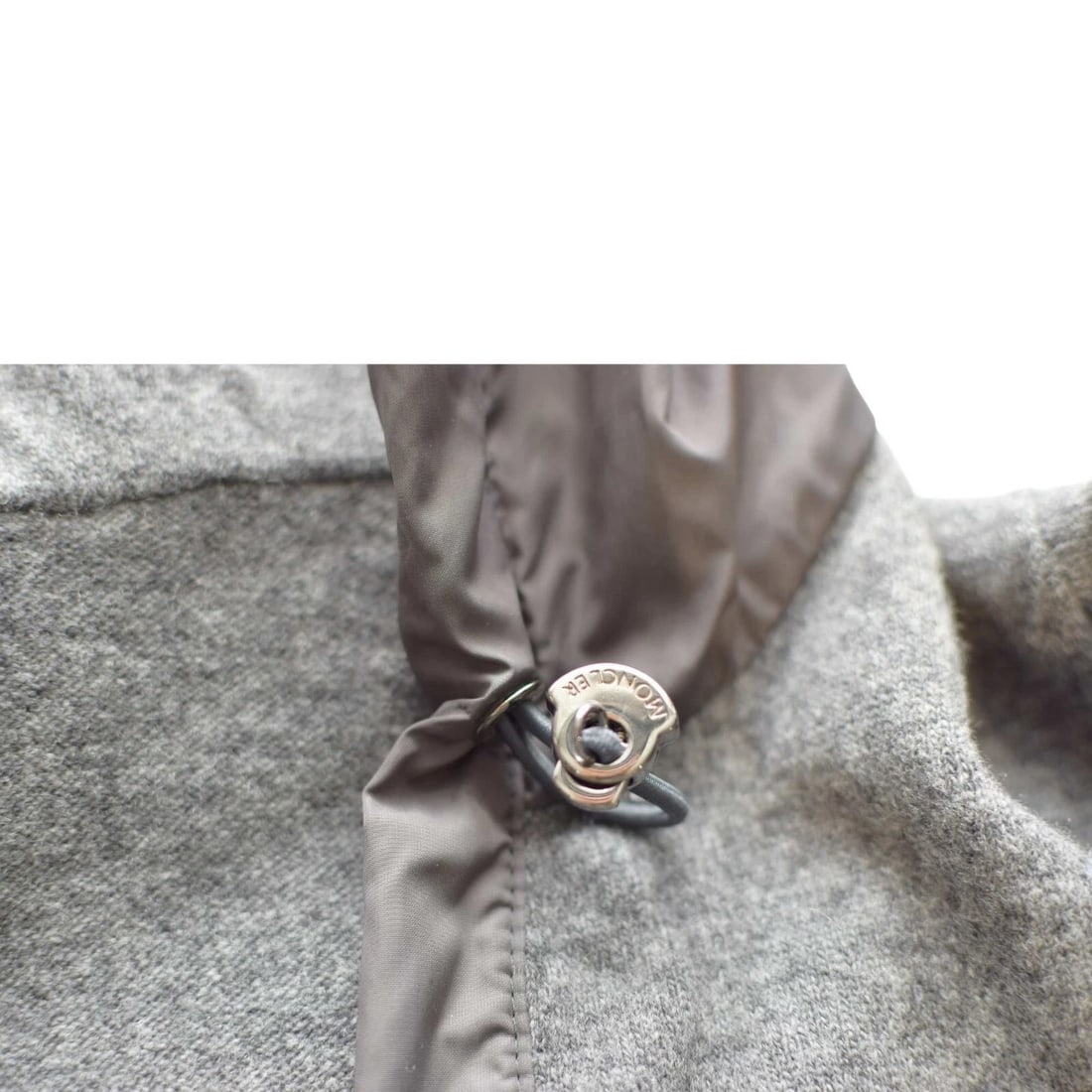 MONCLER Gray Virgin Wool Knit Long Sleeve Hooded top size S - 9