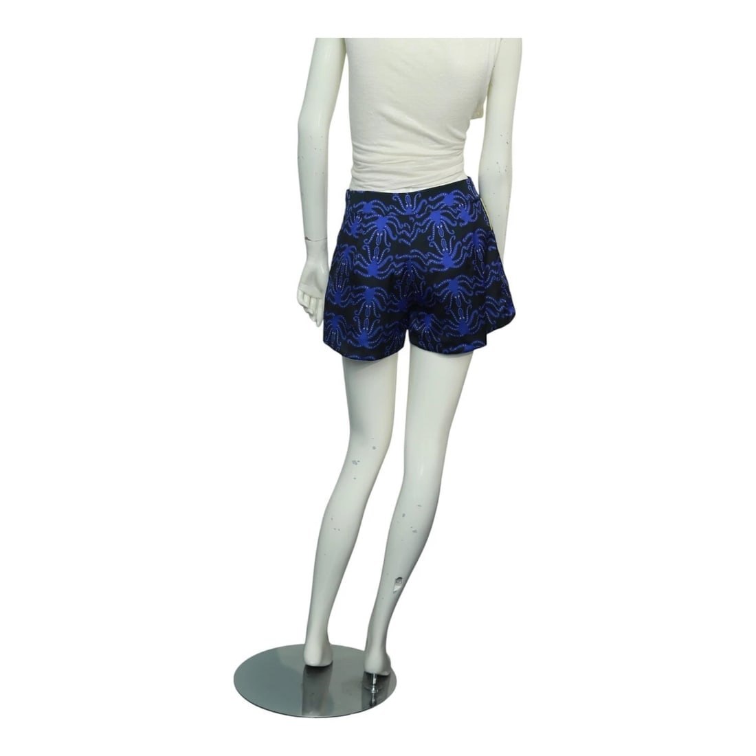 The Artians Blue Silk Octopus Mini Summer Shorts Pants size S - 2