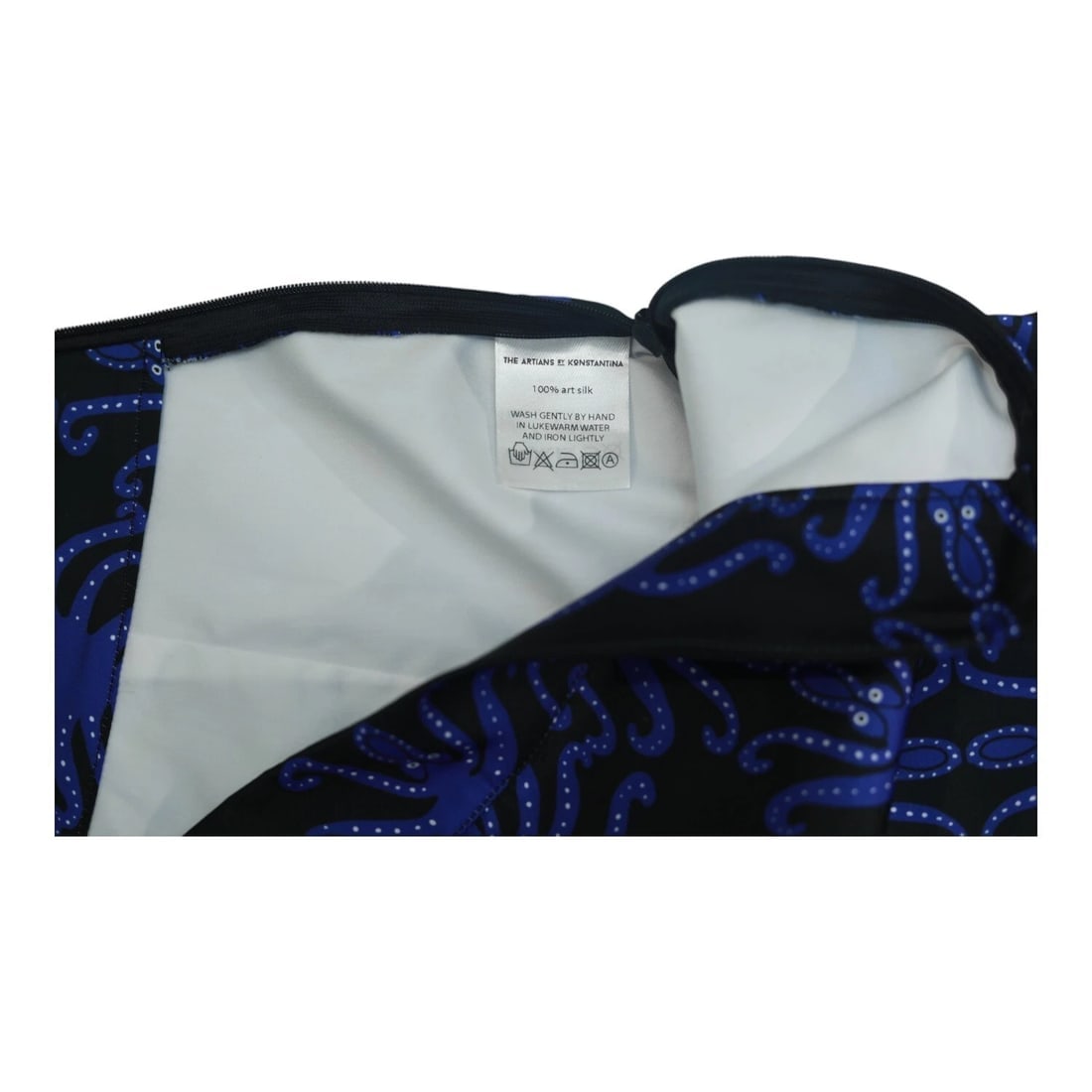 The Artians Blue Silk Octopus Mini Summer Shorts Pants size S - 4