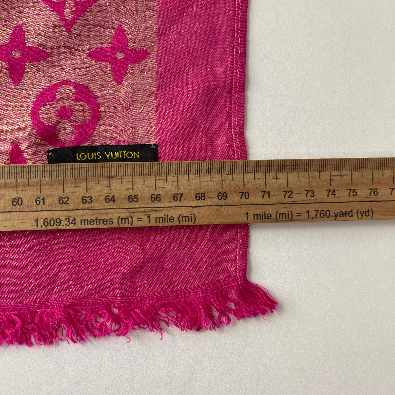 Louis Vuitton Pink Reversible Silk Wool Scarf - 7