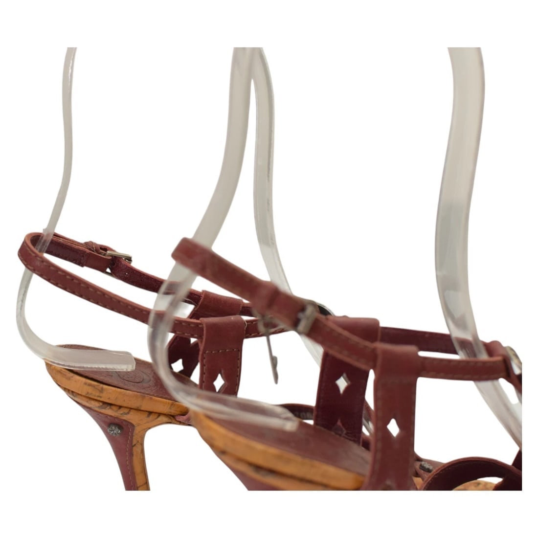 Christian Dior Brown Leather Strappy Sandals Lasercut Embellishments Coin 39 - 5