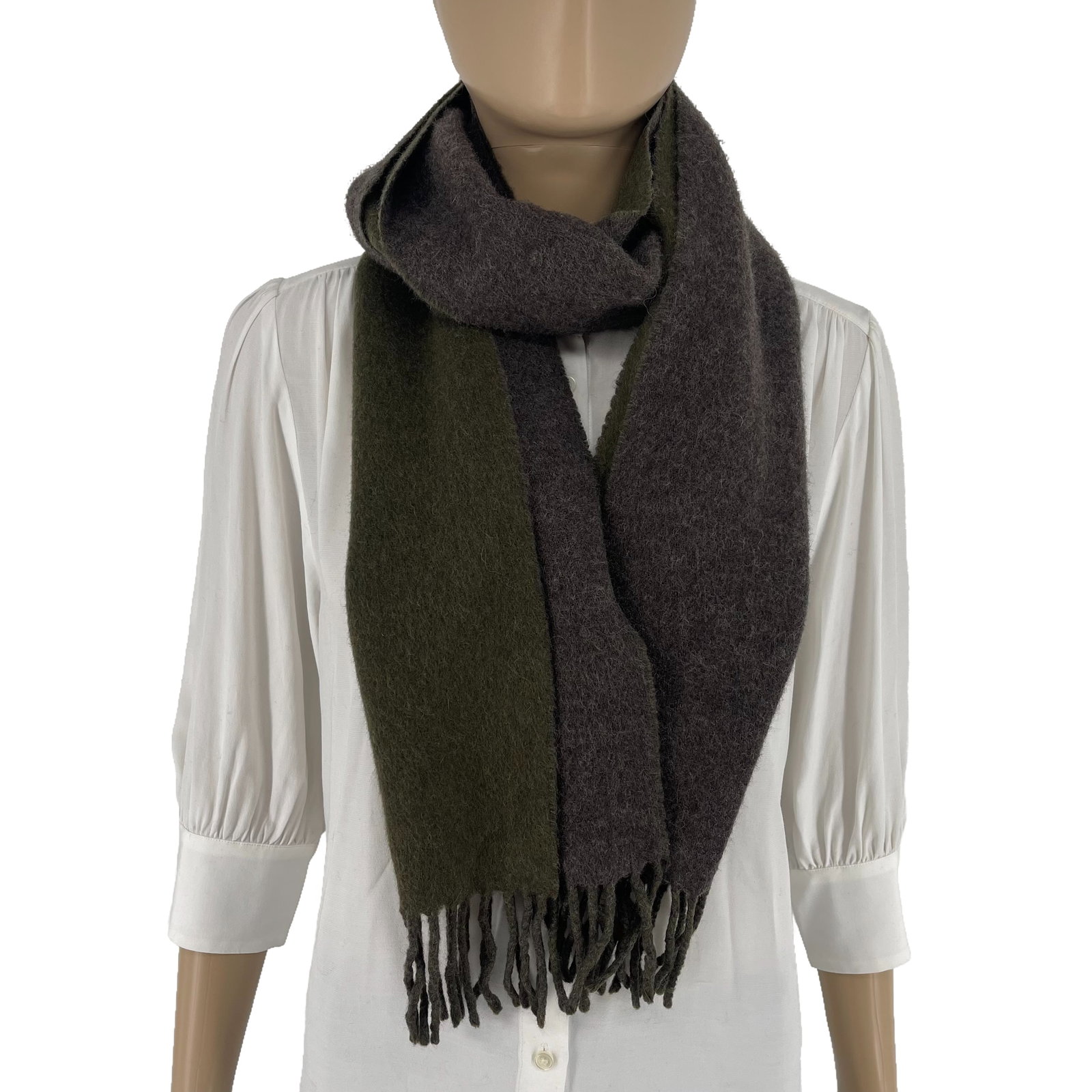 Polo Ralph Lauren Grey & Green Wool Blend Scarf - 4