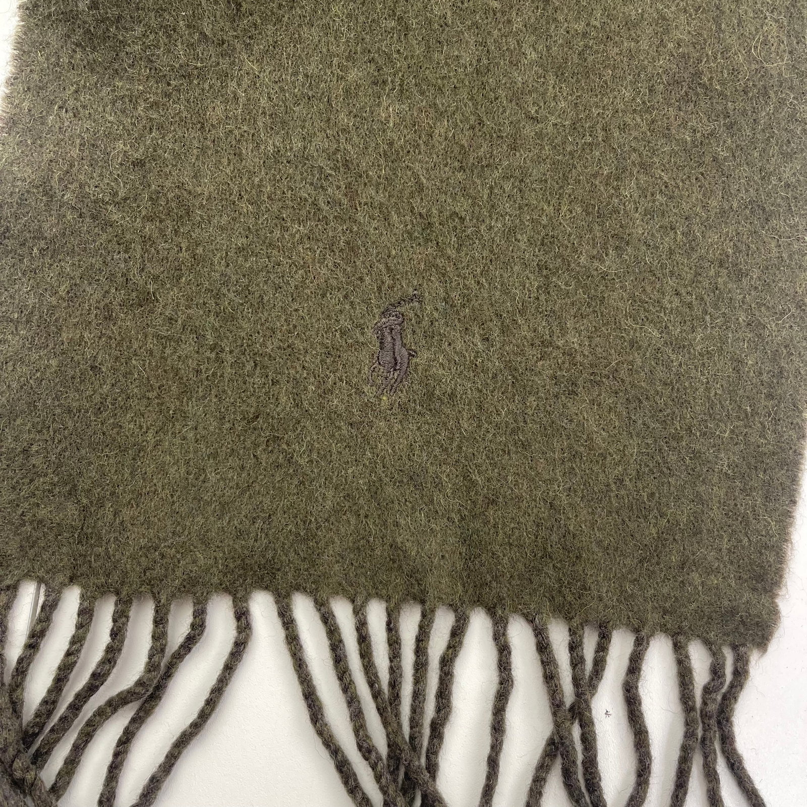 Polo Ralph Lauren Grey & Green Wool Blend Scarf - 5