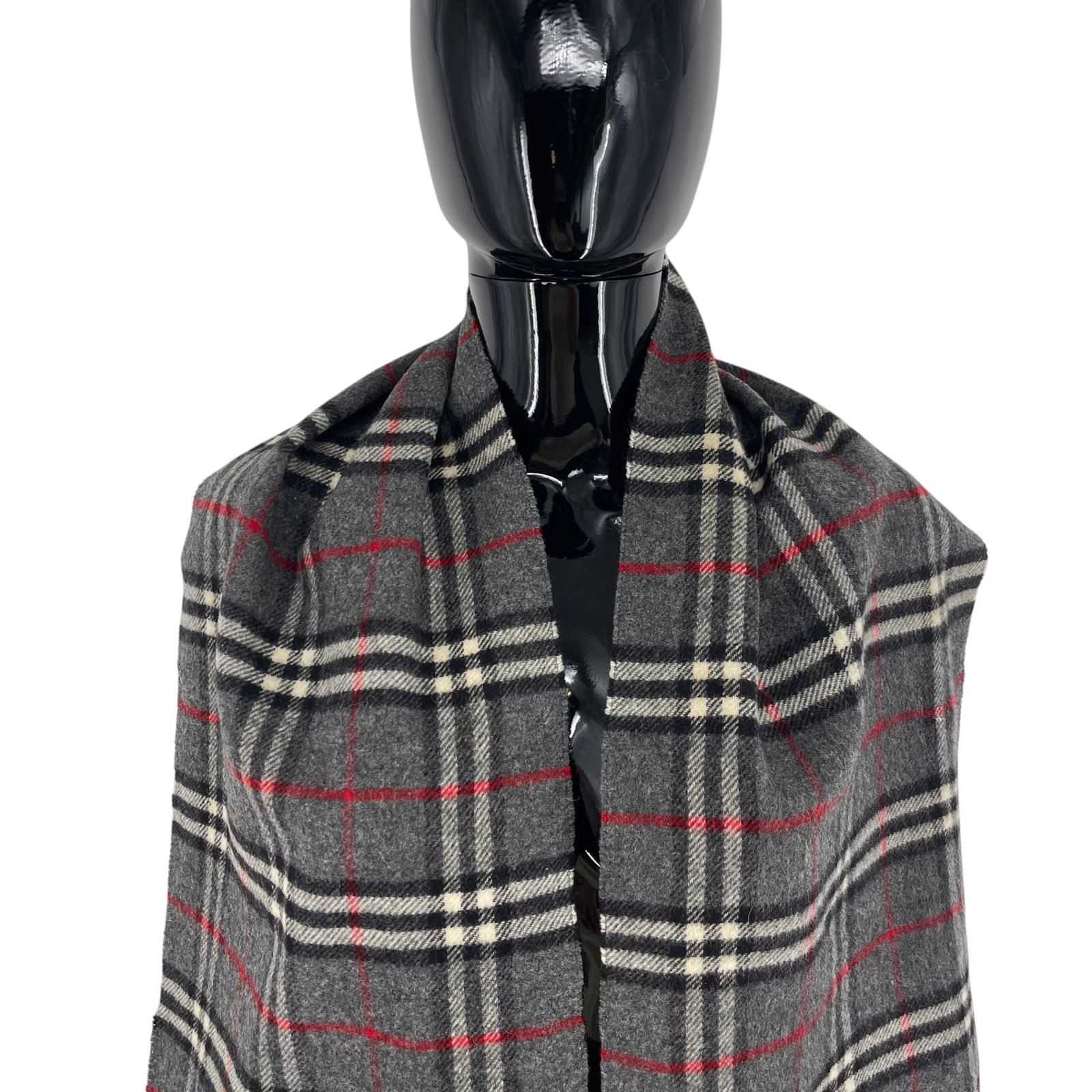 Burberry Dark Grey 100% Wool Scarf - 2