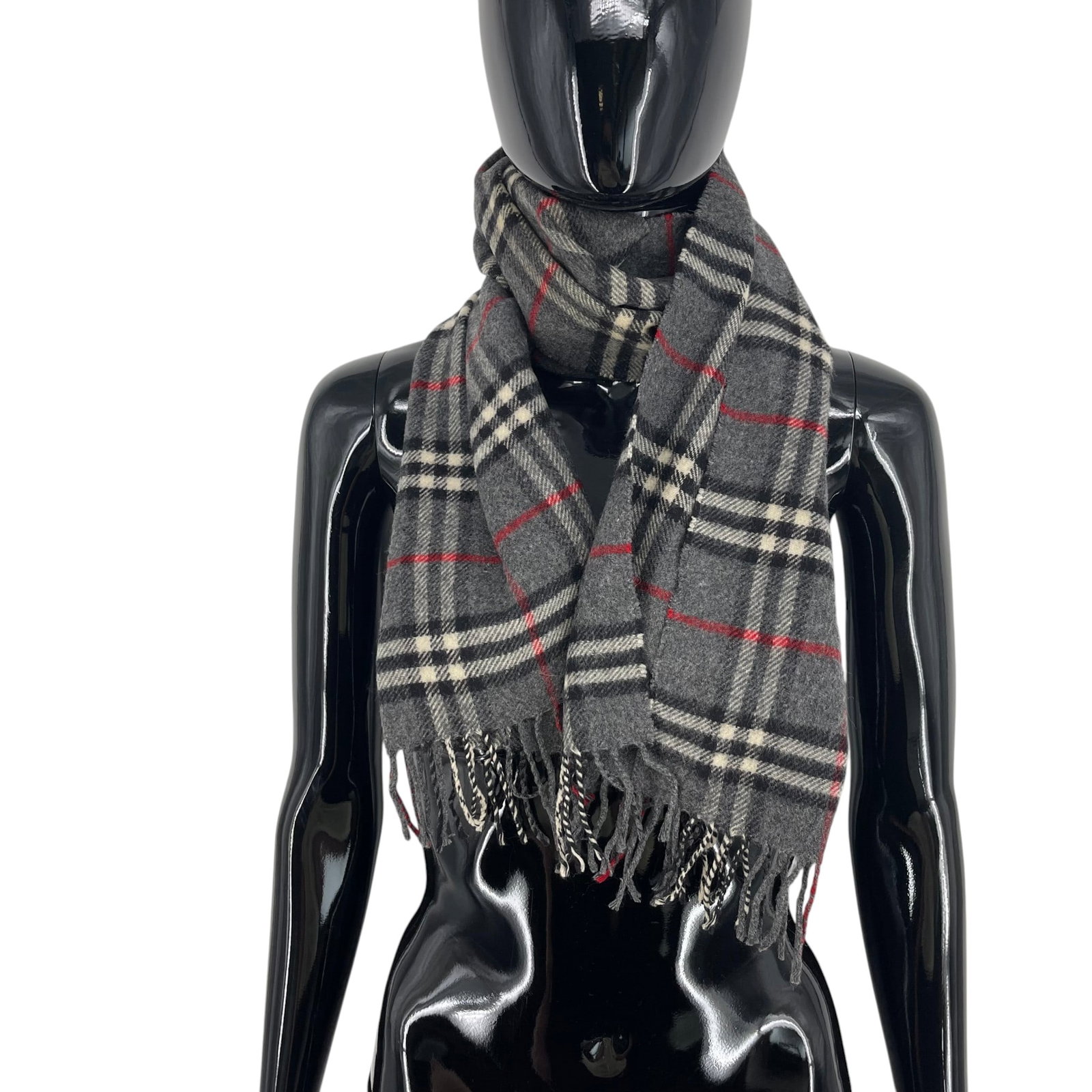 Burberry Dark Grey 100% Wool Scarf - 4