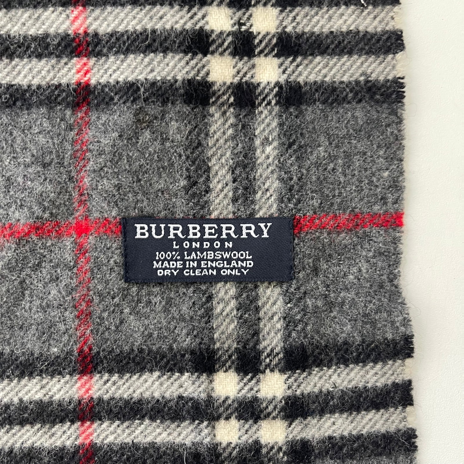 Burberry Dark Grey 100% Wool Scarf - 6
