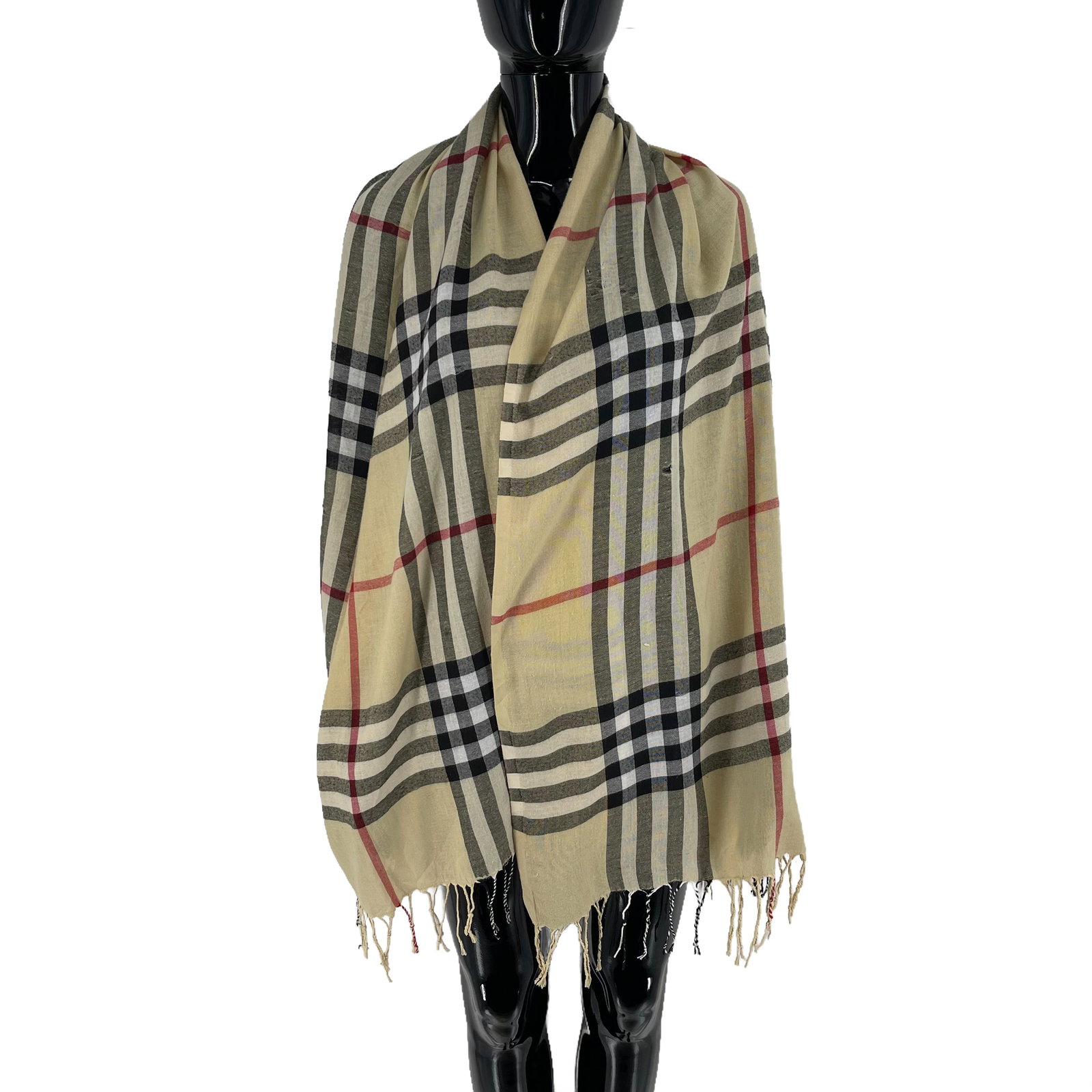 Burberry Beige Plaid 100% Wool Scarf: Title: Burberry Beige Plaid 100% Wool Scarf Brand:Burberry Date/Period:Modern Materials:100% Wool Size:One Size Description:Burberry Beige Plaid 100% Wool Scarf Reserve: $80.00 Shipping: Domestic: Fla