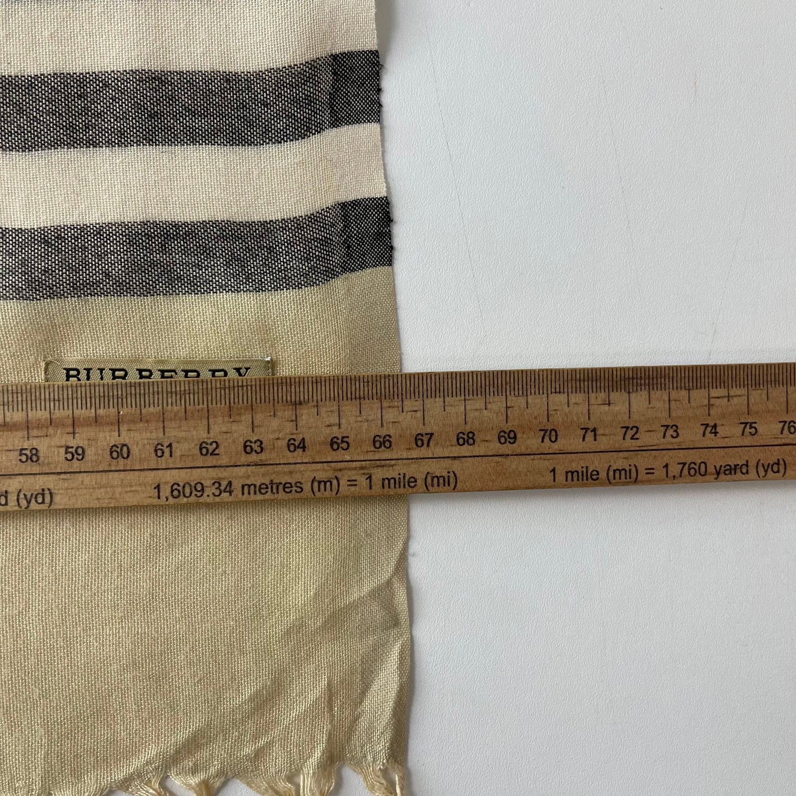 Burberry Beige Plaid 100% Wool Scarf - 8