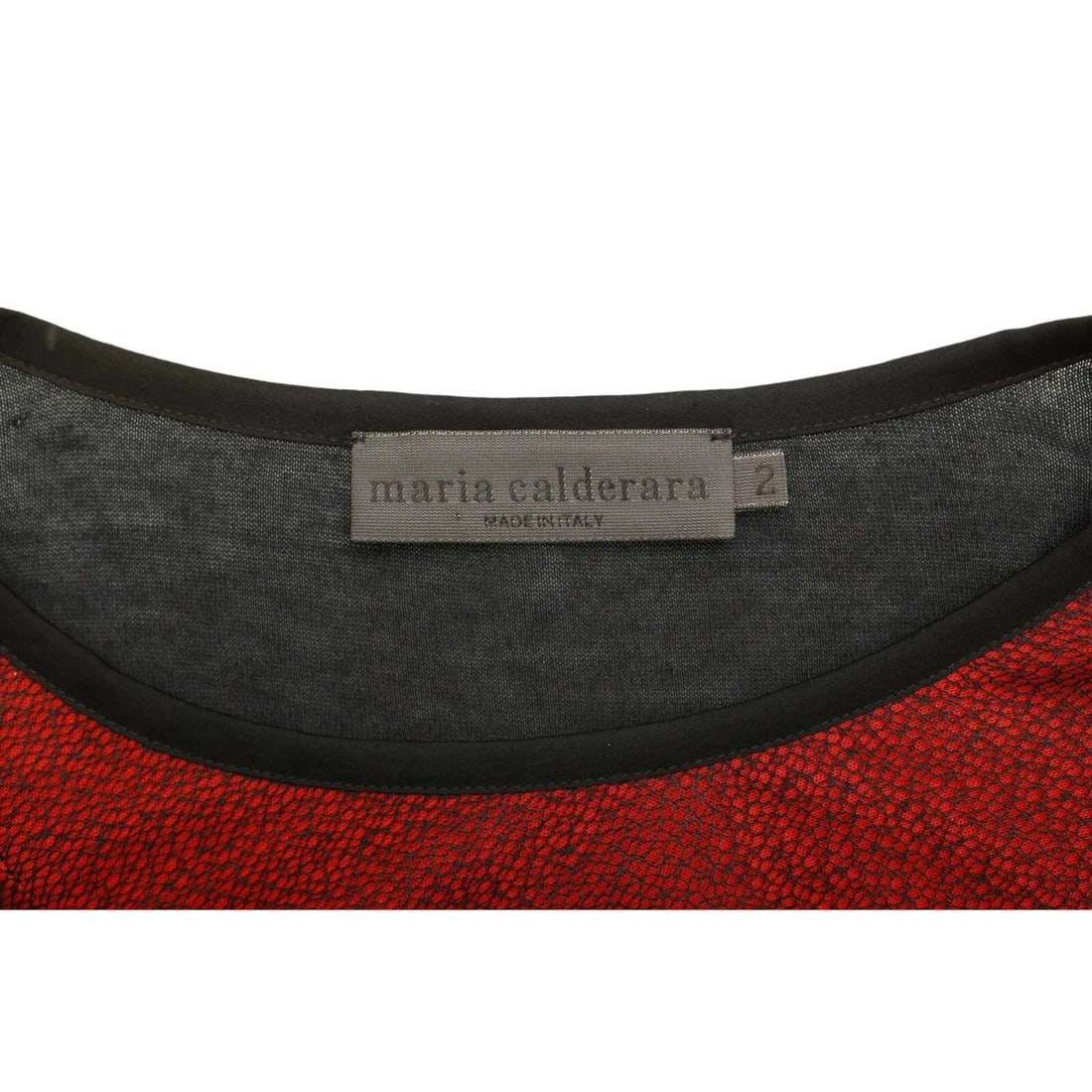 Maria Calderara Red & Black Long Draped Wool Viscose Knit Sweater Top size 2 - 4