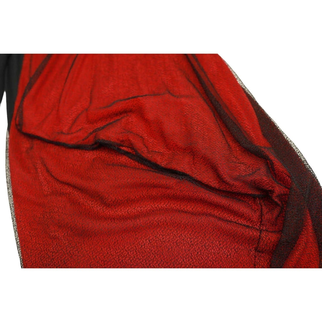 Maria Calderara Red & Black Long Draped Wool Viscose Knit Sweater Top size 2 - 7