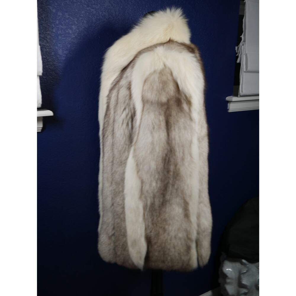 Gorgeous Blue & Shadow Fox Fur Coat Jacket - 2