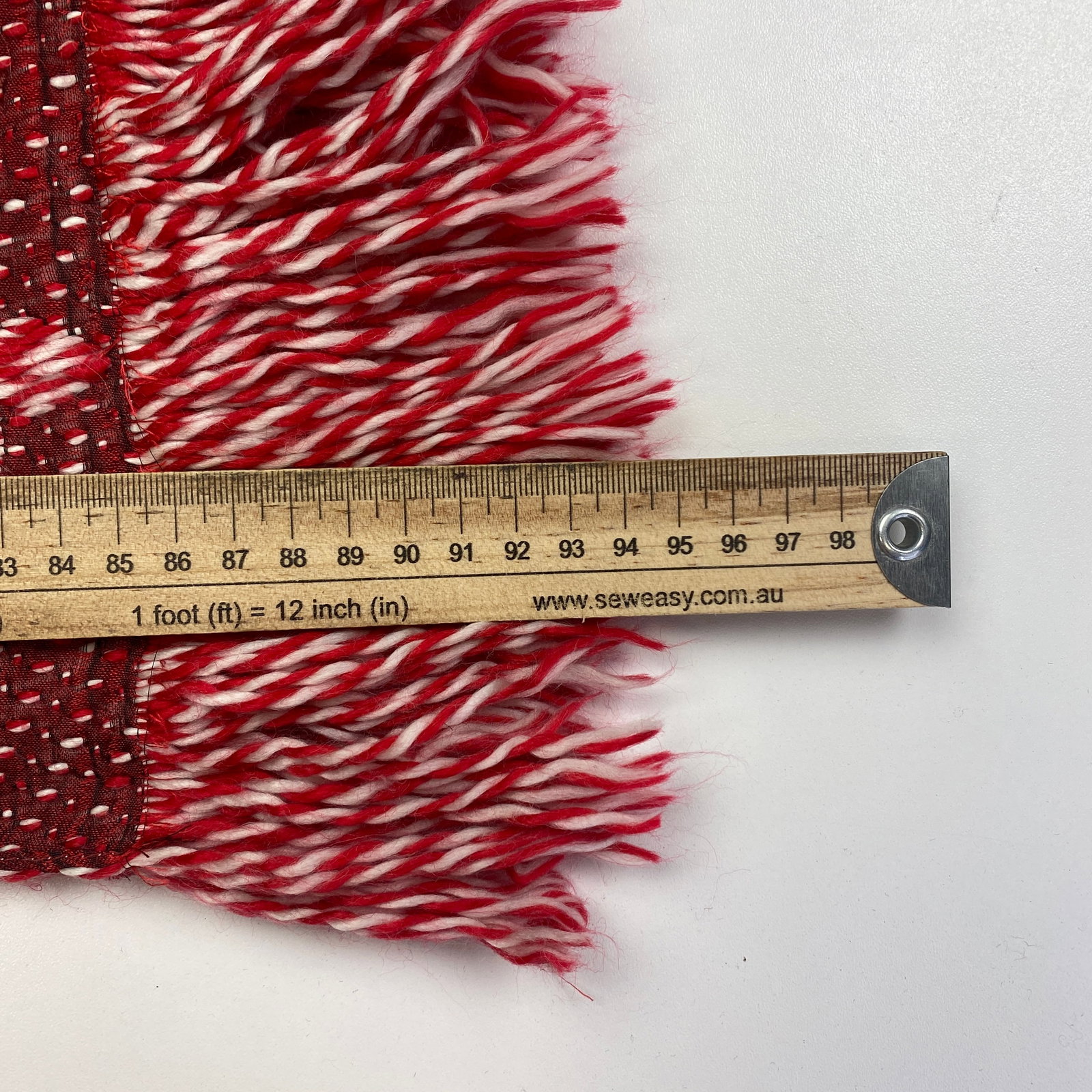 Louis Vuitton Bright Red & White Thick Wool & Silk Scarf - 7