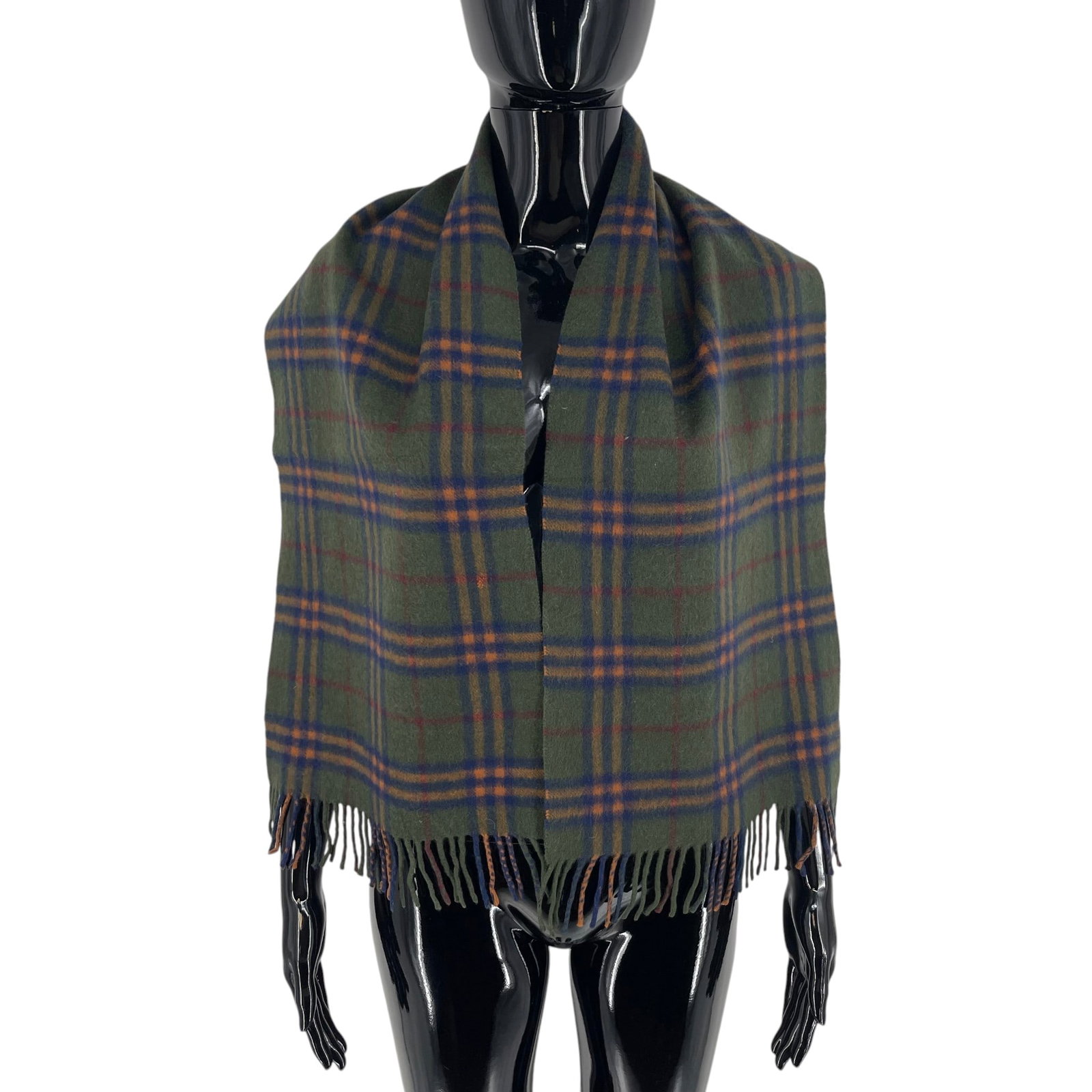 Burberry Dark Green 100% Wool Scarf (1 of 10)