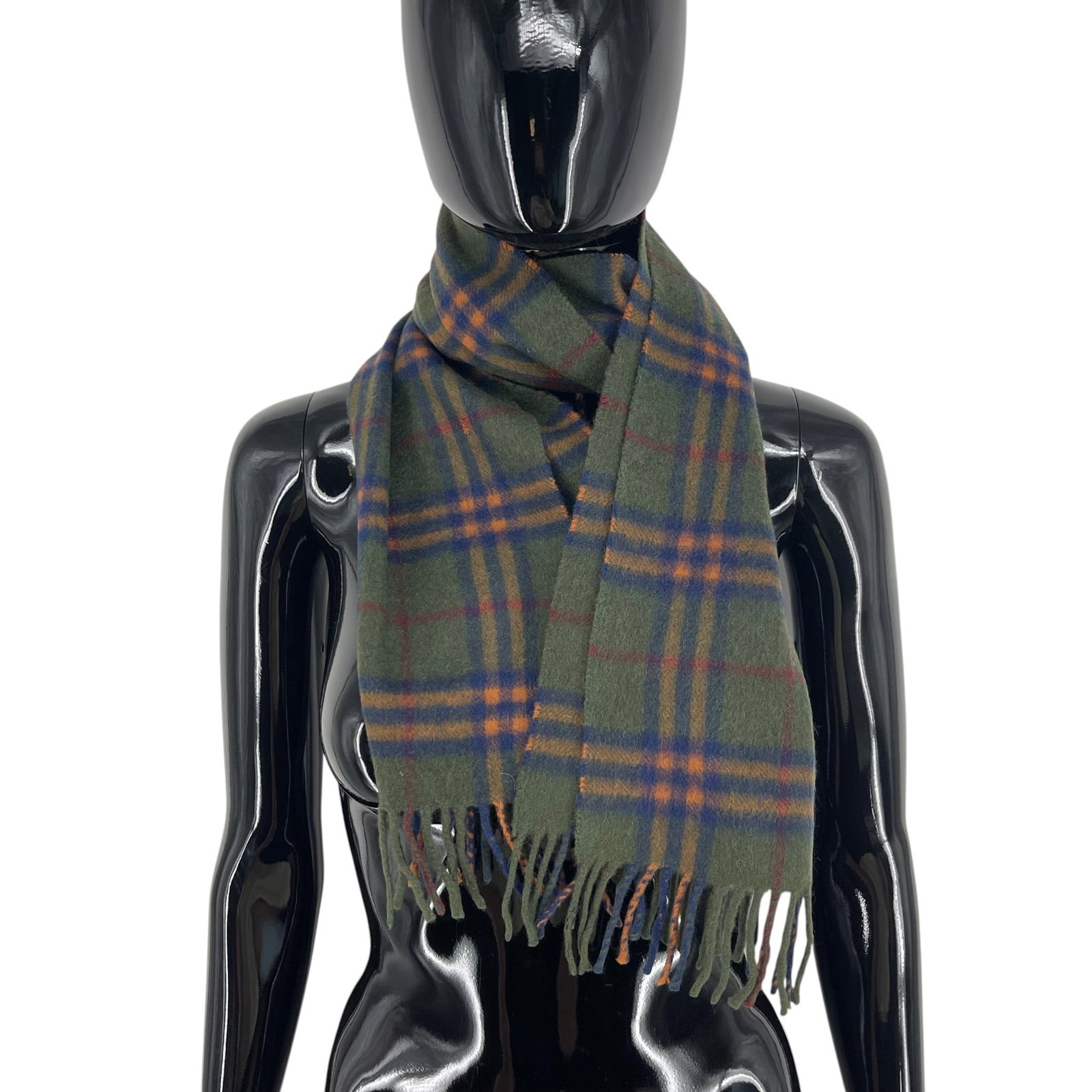 Burberry Dark Green 100% Wool Scarf - 4