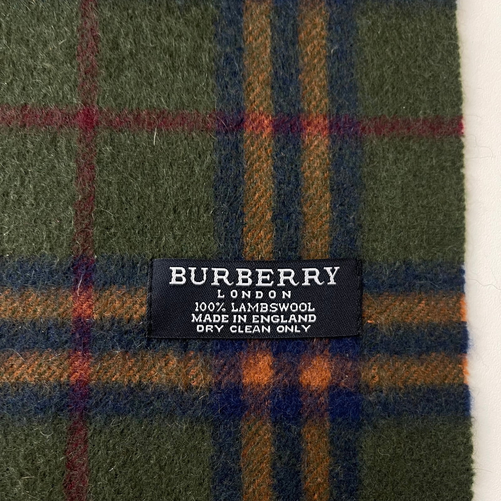 Burberry Dark Green 100% Wool Scarf - 6
