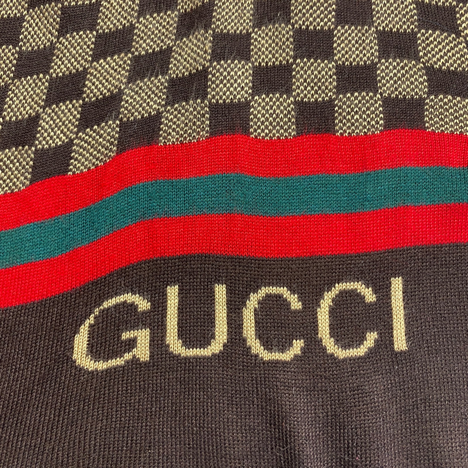Gucci Light Brown 100% Soft Wool Scarf Brand New! - 5