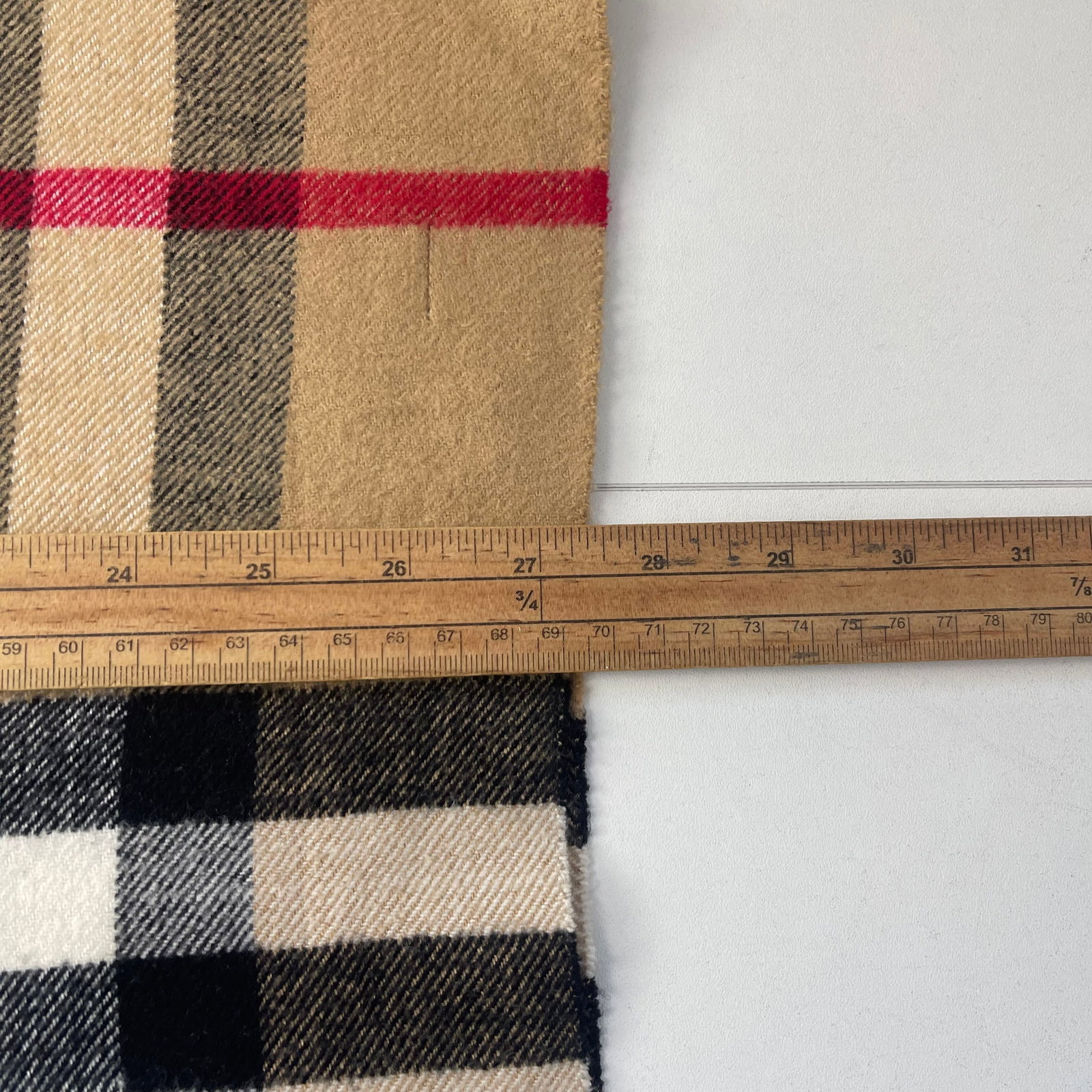 Burberry Beige Plaid 100% Cashmere Scarf - 7