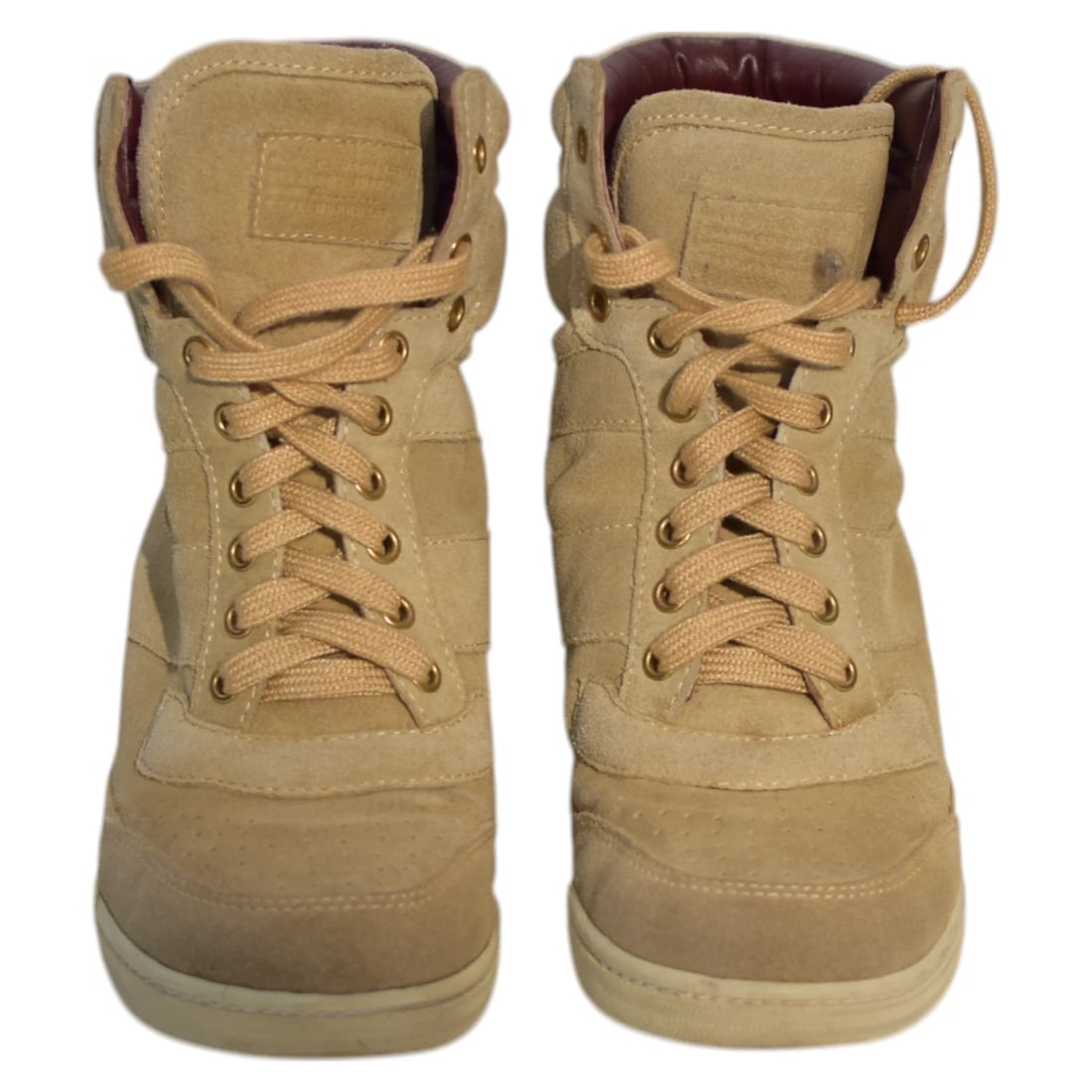 Marc Jacobs Beige Suede High-Top Sneakers Wedge Trainers Shoes size 37 - 2