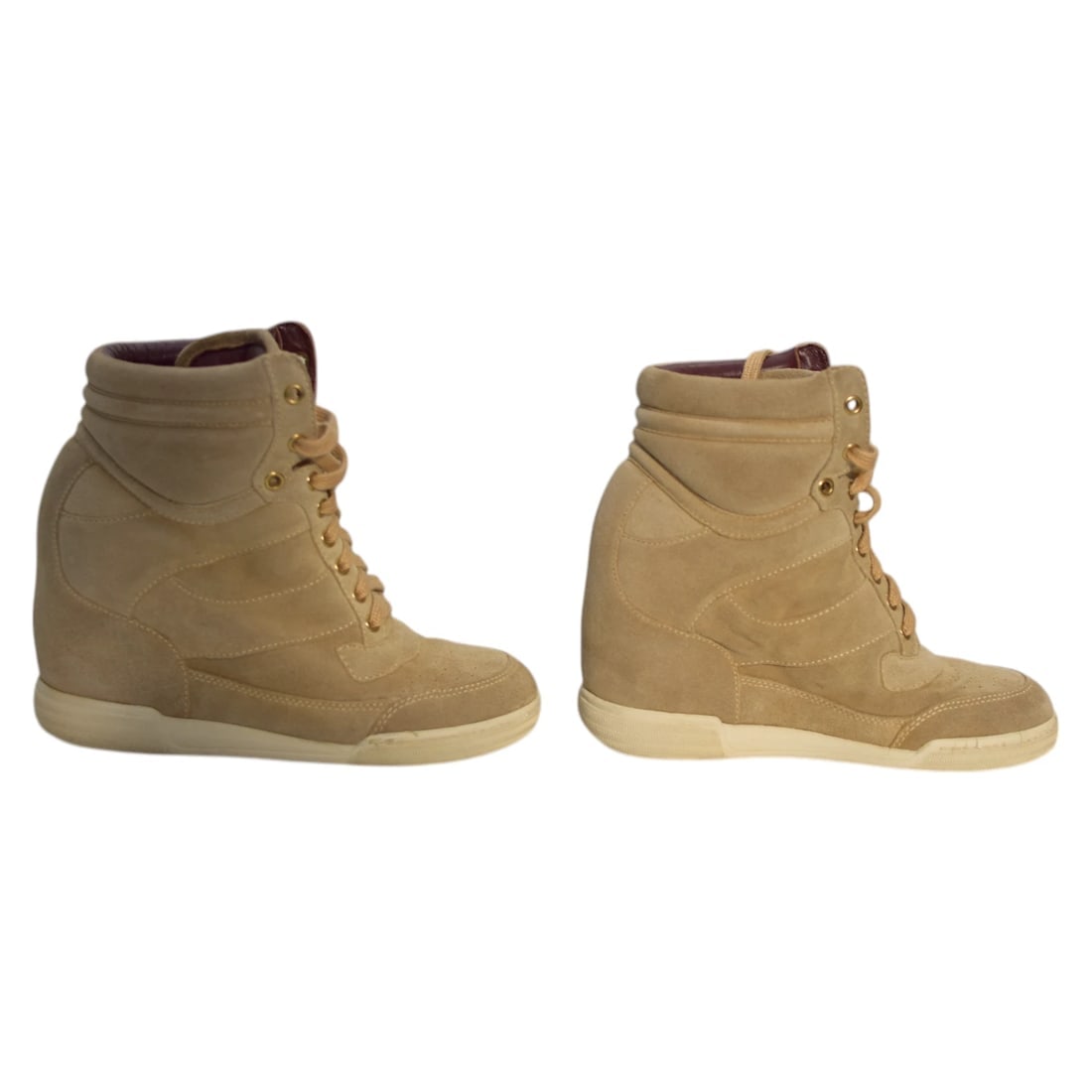 Marc Jacobs Beige Suede High-Top Sneakers Wedge Trainers Shoes size 37 - 3