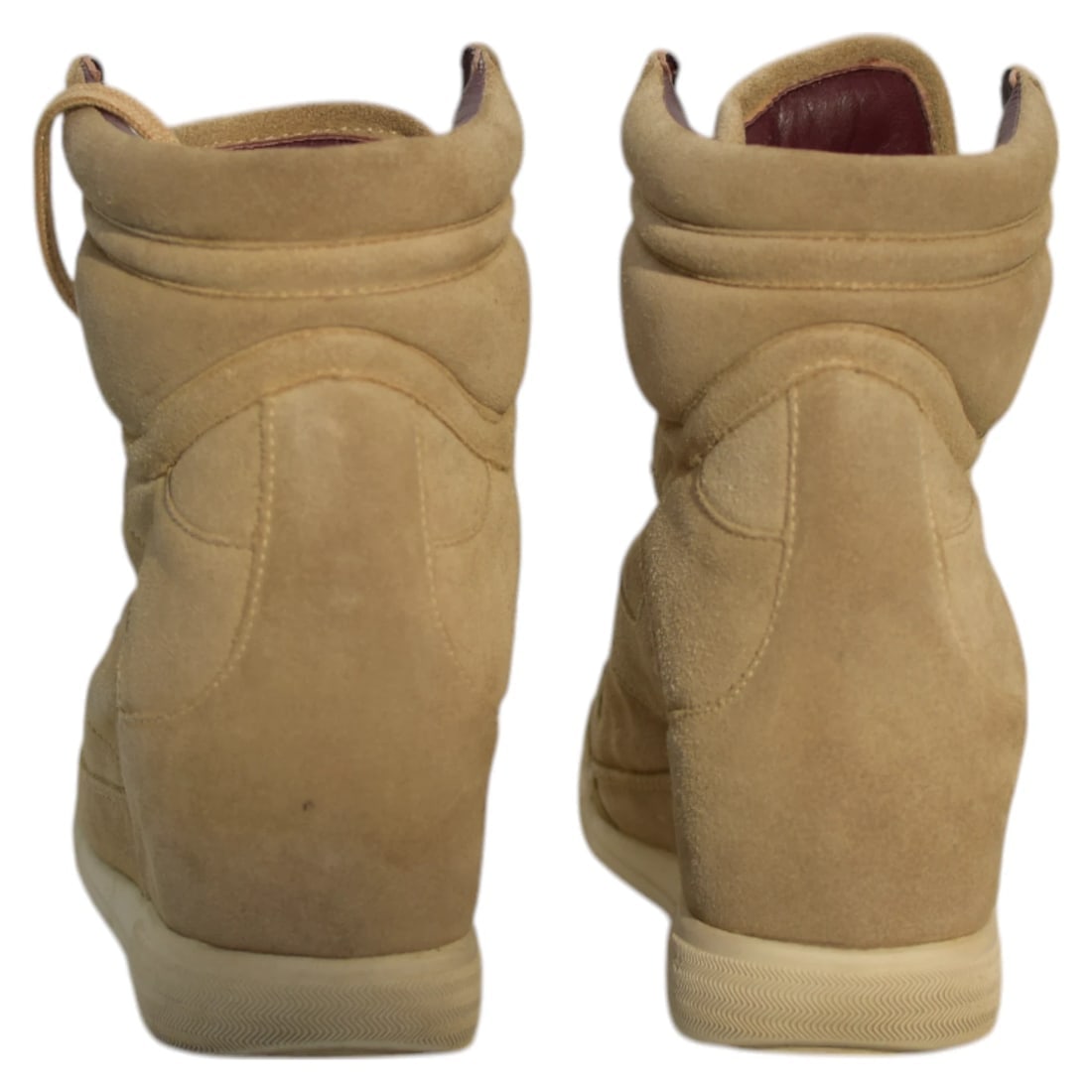 Marc Jacobs Beige Suede High-Top Sneakers Wedge Trainers Shoes size 37 - 5