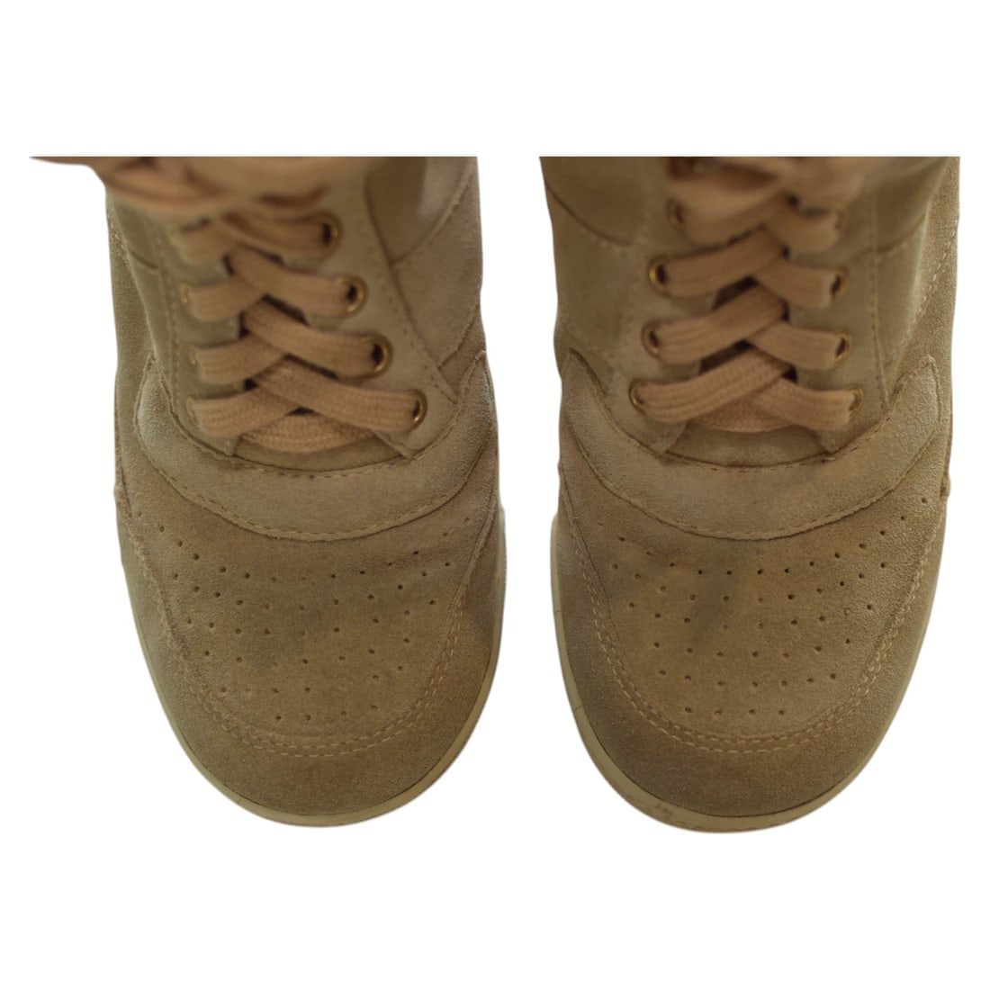 Marc Jacobs Beige Suede High-Top Sneakers Wedge Trainers Shoes size 37 - 9
