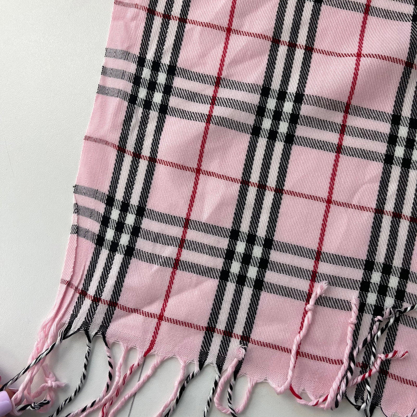 Burberry Pink Plaid 100% Cashmere Scarf - 5