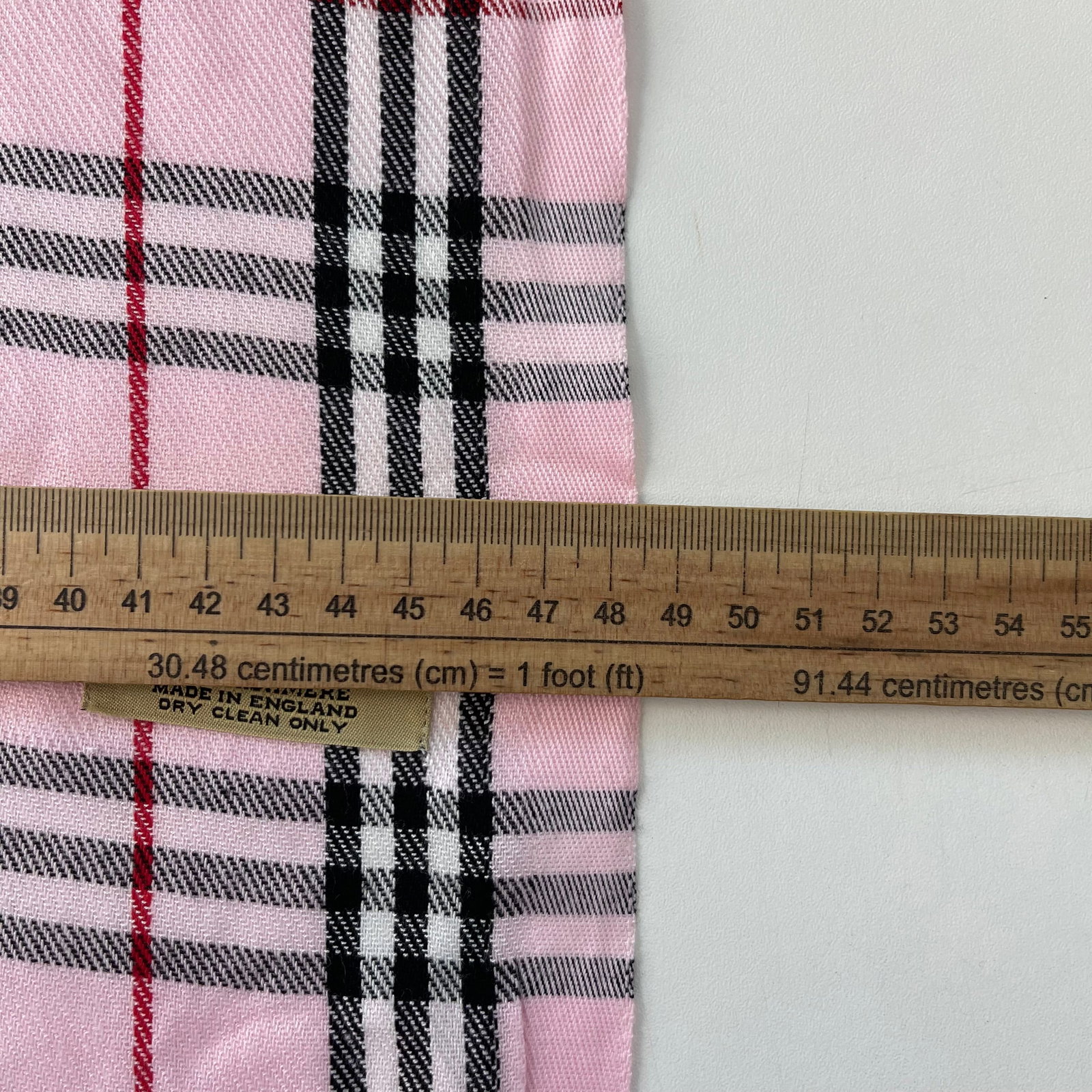 Burberry Pink Plaid 100% Cashmere Scarf - 7