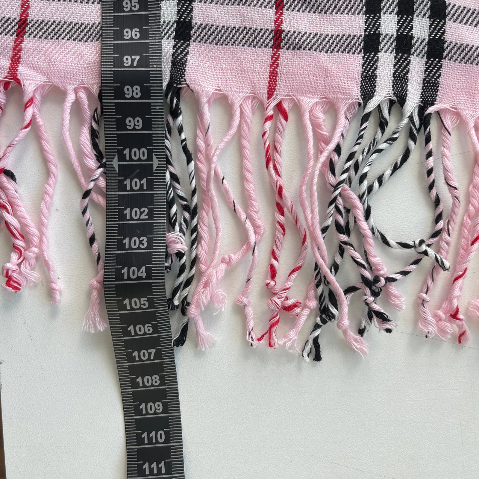 Burberry Pink Plaid 100% Cashmere Scarf - 8