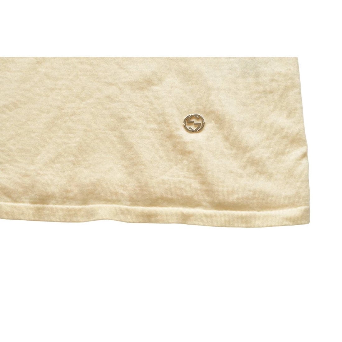 Gucci Cream & Black Trim Buttons Cashmere Top Short sleeve Knit Blouse size M - 5