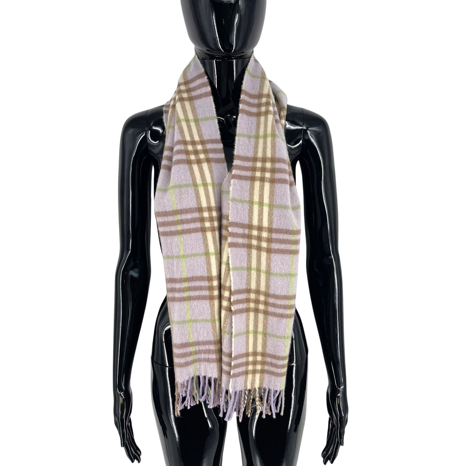 Burberry Light Purple Plaid 100% Wool Scarf - 3