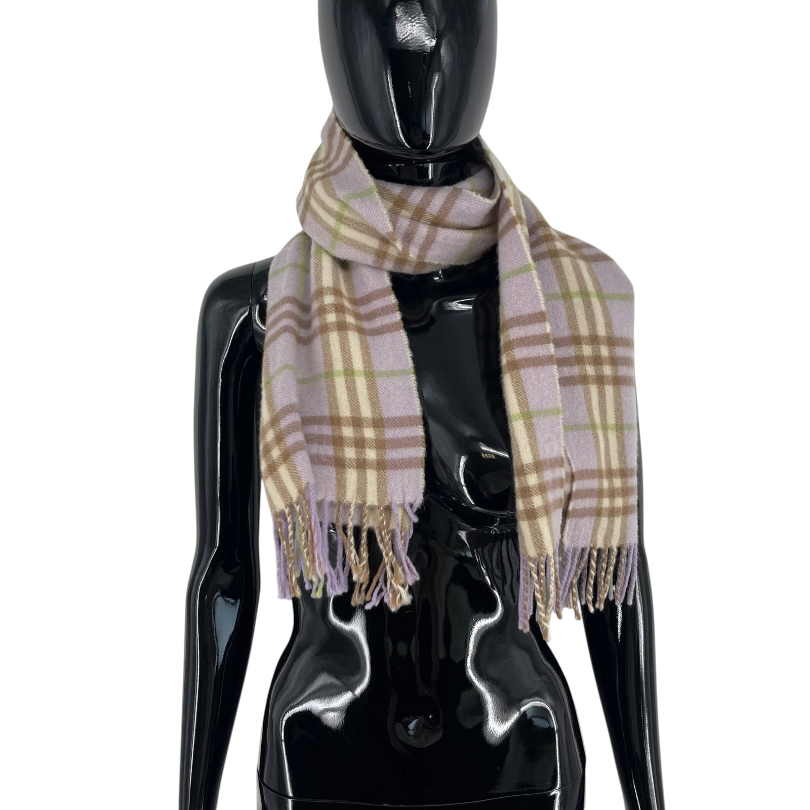 Burberry Light Purple Plaid 100% Wool Scarf - 4