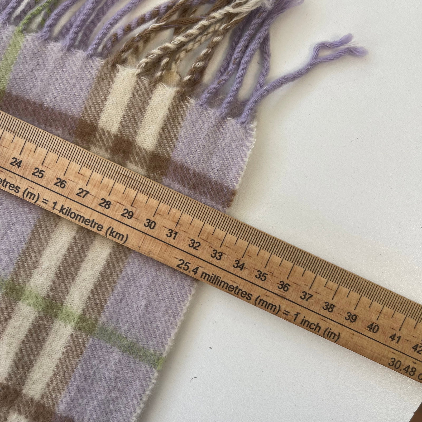 Burberry Light Purple Plaid 100% Wool Scarf - 8