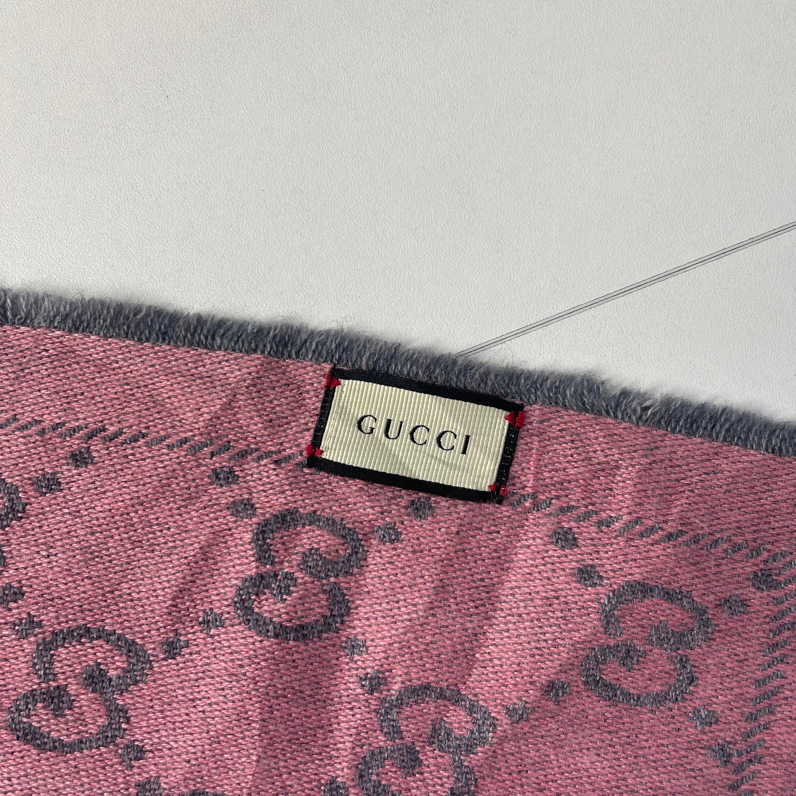 Gucci Pink & Silver Wool Scarf - 6