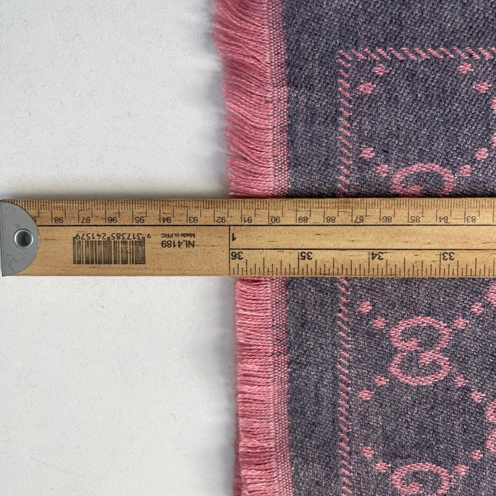 Gucci Pink & Silver Wool Scarf - 8