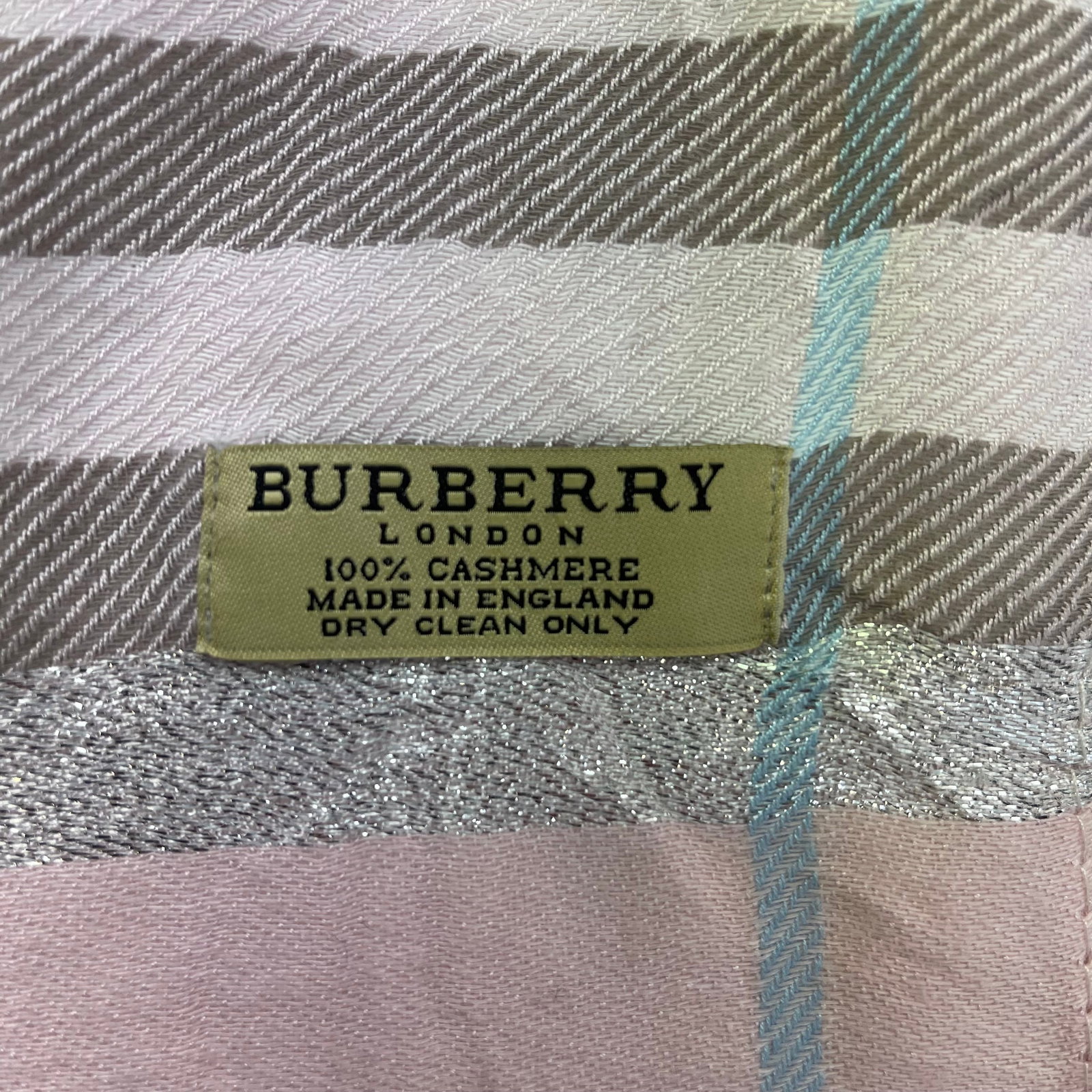 Burberry Pink Plaid 100% Cashmere Scarf - 6