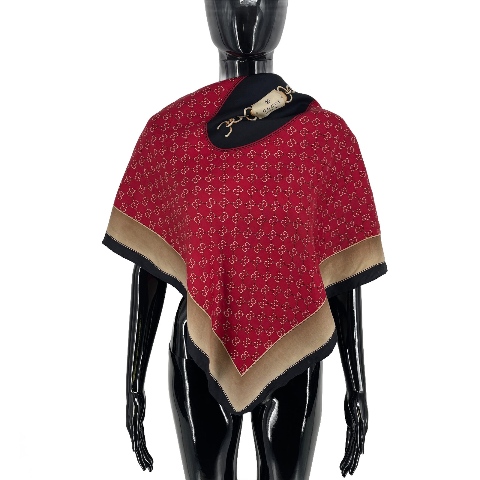 Gucci Red Printed 100% Silk Scarf - 3