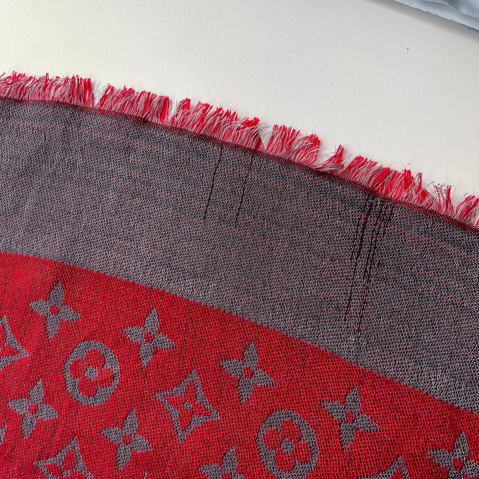 Louis Vuitton Red Reversible Silk Wool Scarf - 6