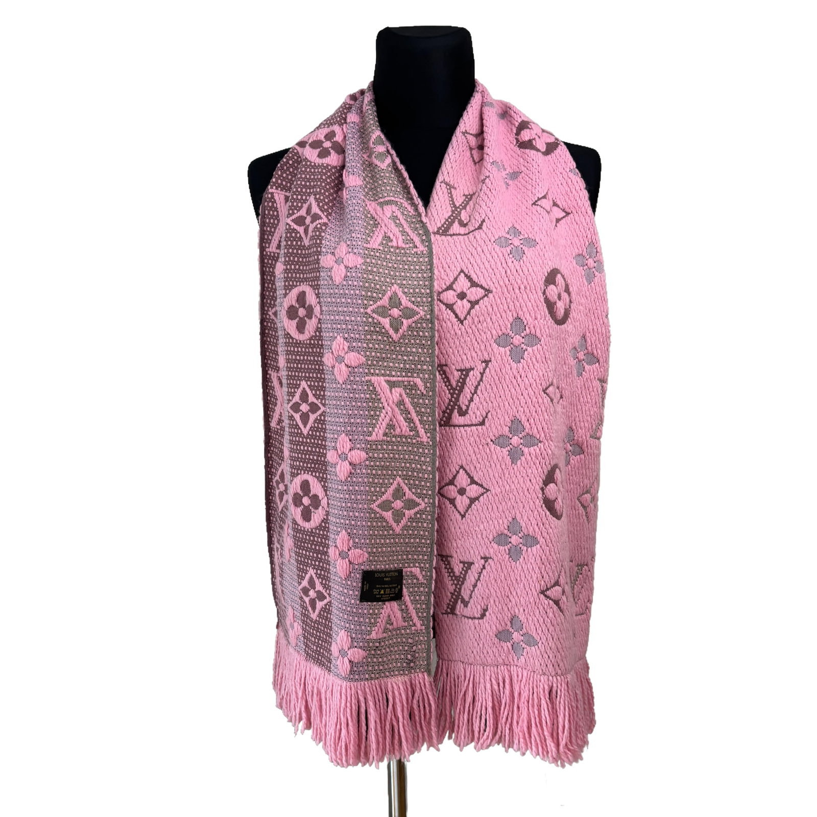 Louis Vuitton Pink Thick Wool & Silk Scarf - 4