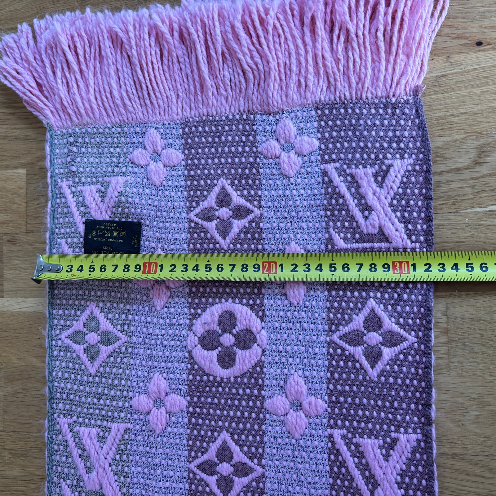 Louis Vuitton Pink Thick Wool & Silk Scarf - 7