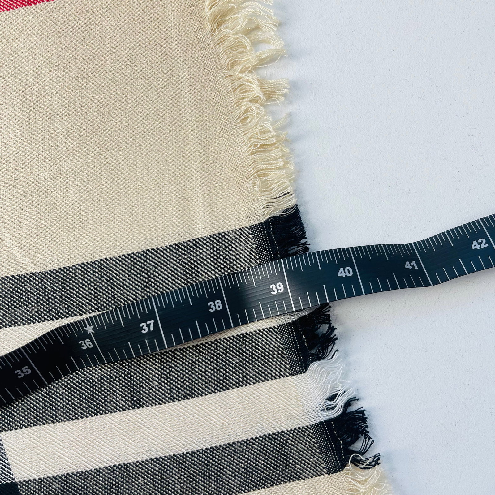 Burberry Beige Plaid Wide 100% Cashmere Scarf - 8