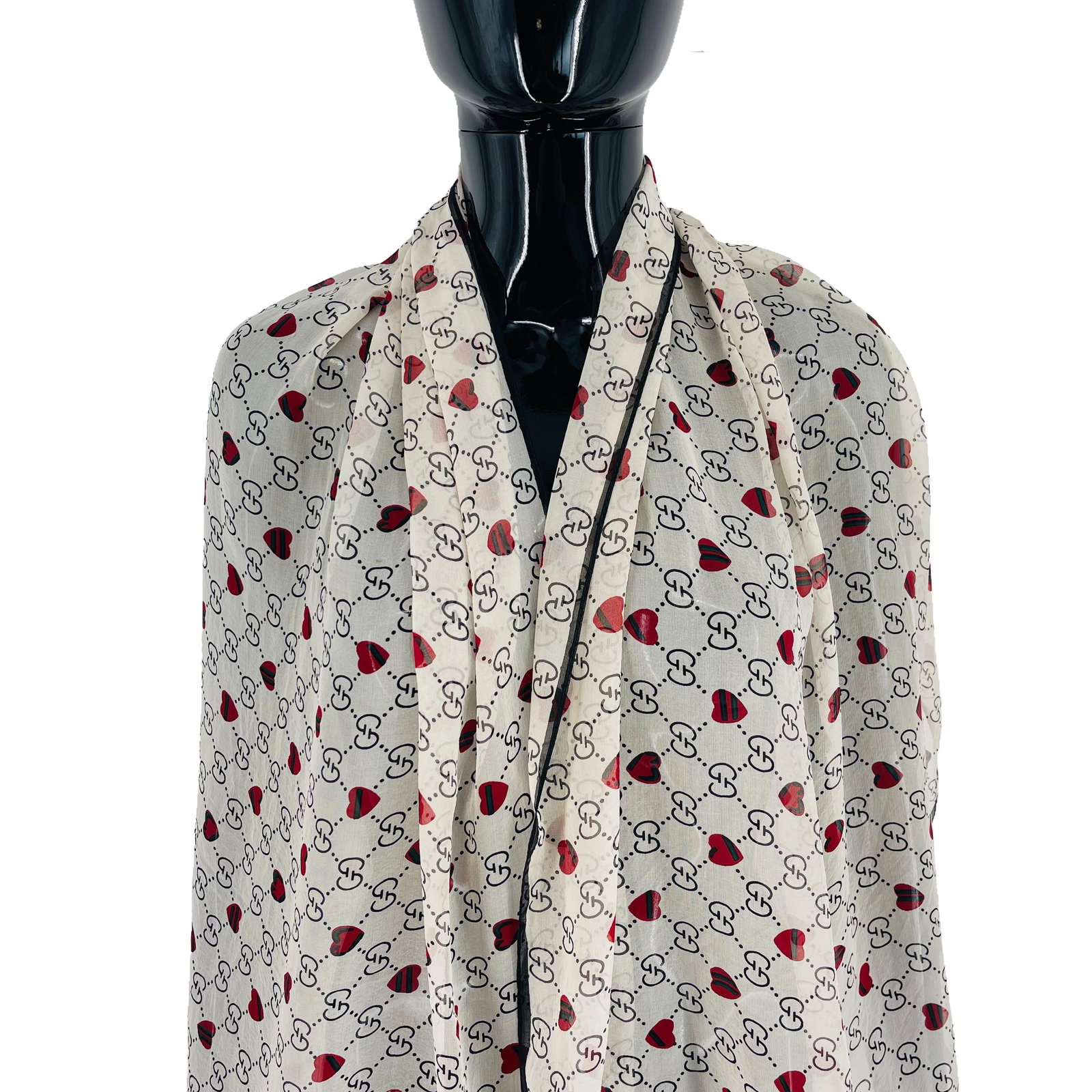 Gucci White Printed 100% Silk Scarf! - 2